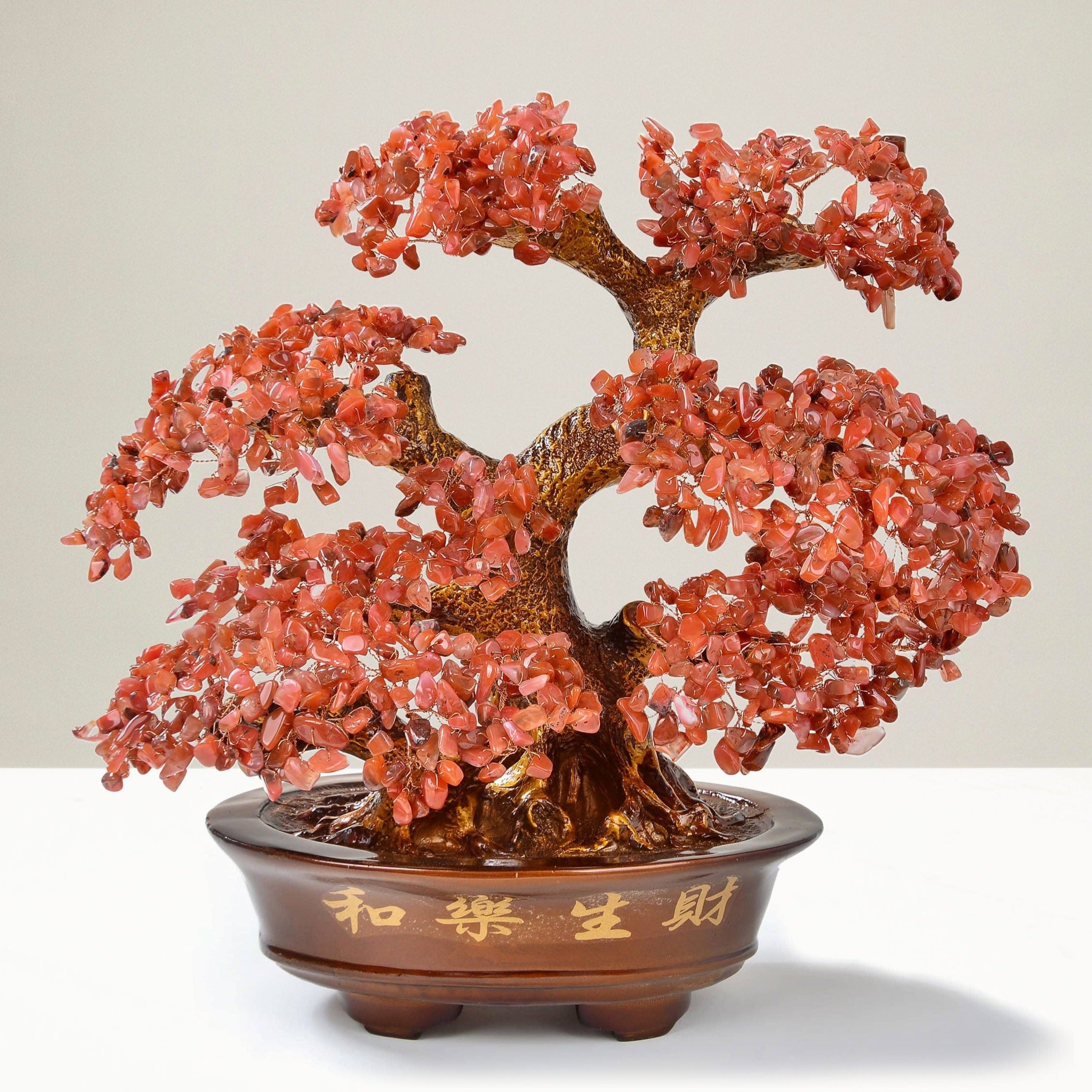 Kalifano Gemstone Trees Carnelian Bonsai Tree of Life with 1,251 Natural Gemstones K9151-CR