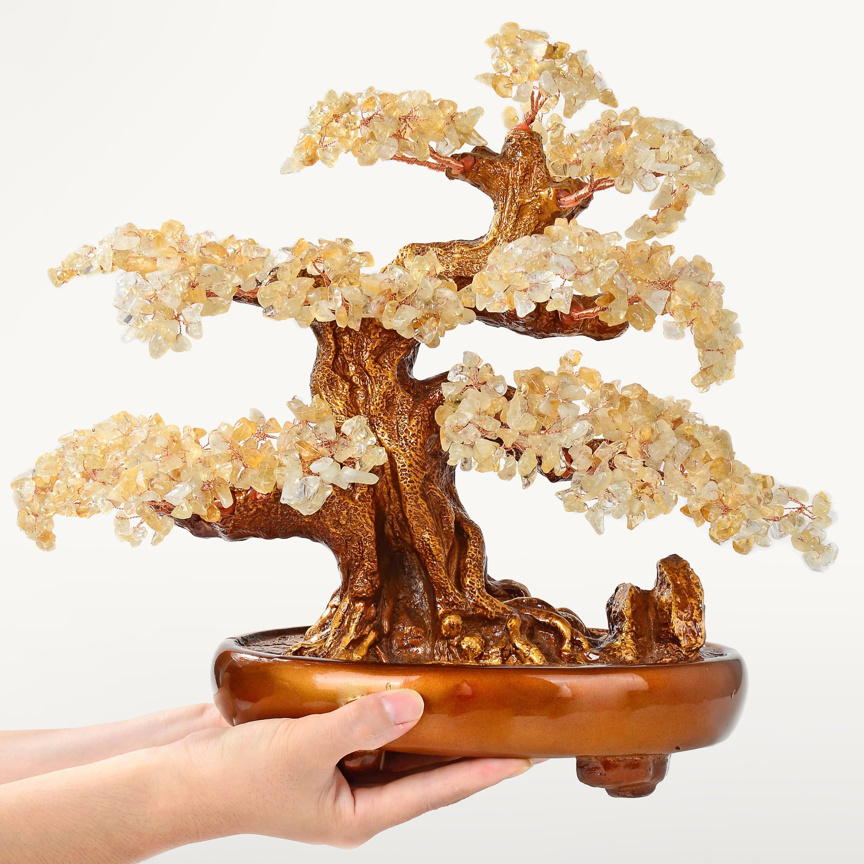 Kalifano Gemstone Trees Citrine Bonsai Tree of Life with 1,251 Natural Gemstones K9150N-CT