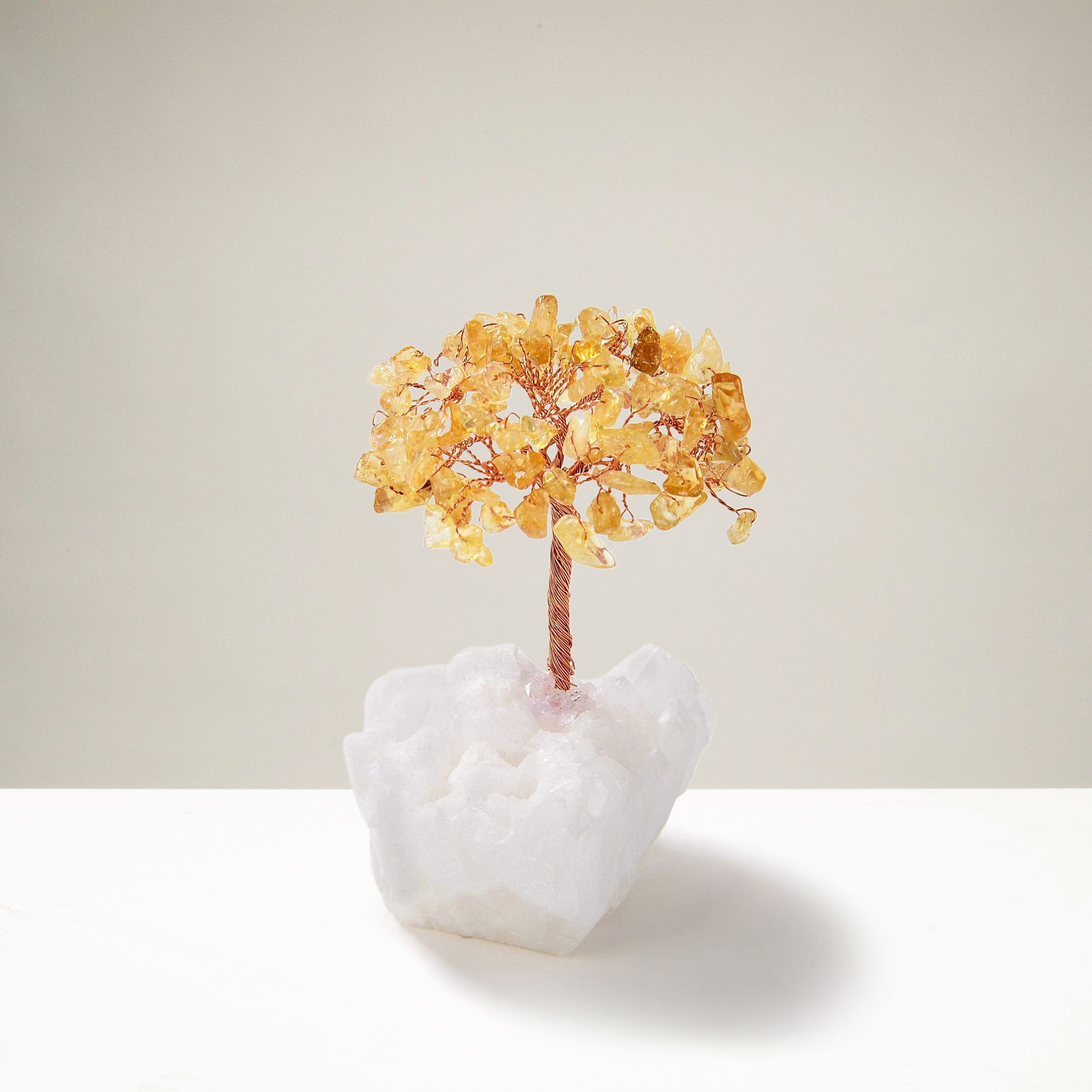 Kalifano Gemstone Trees Citrine Natural Gemstone Tree of Life with Quartz Base K922Q-CT