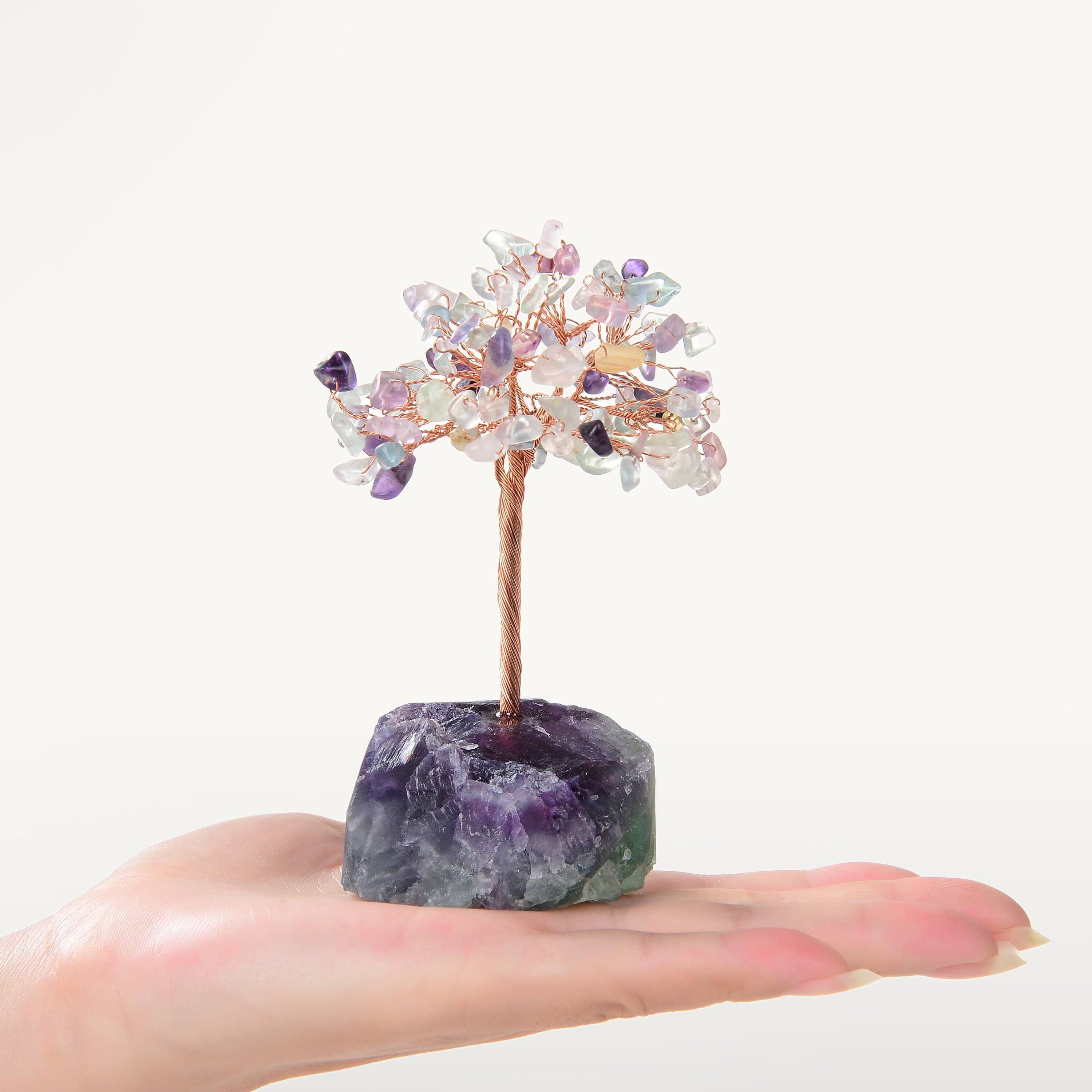 Kalifano Gemstone Trees Fluorite Natural Gemstone Tree of Life with Fluorite Base K913F-FL