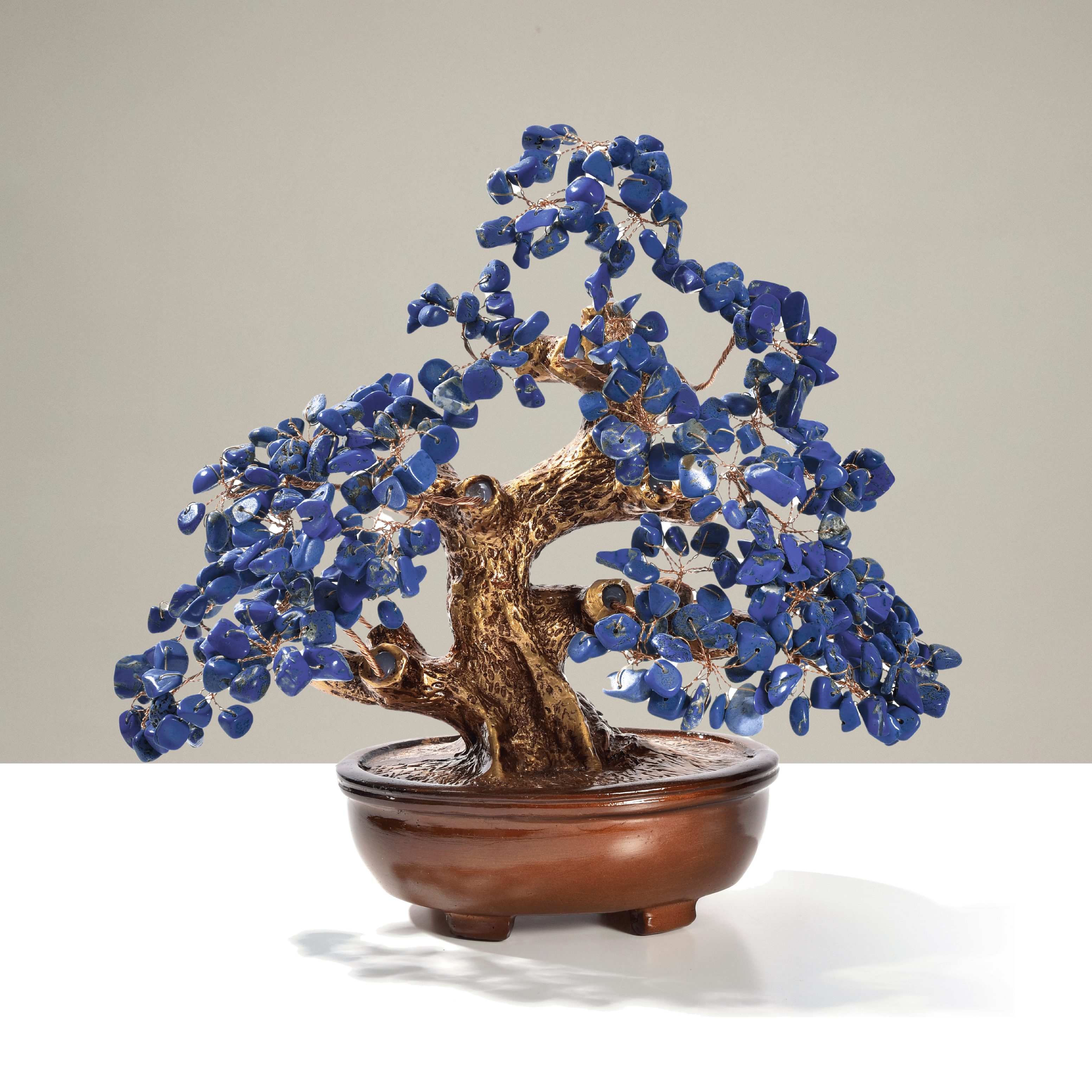 Kalifano Gemstone Trees Lapis Gemstone Tree of Life with 360 Natural Gemstones K944-LP