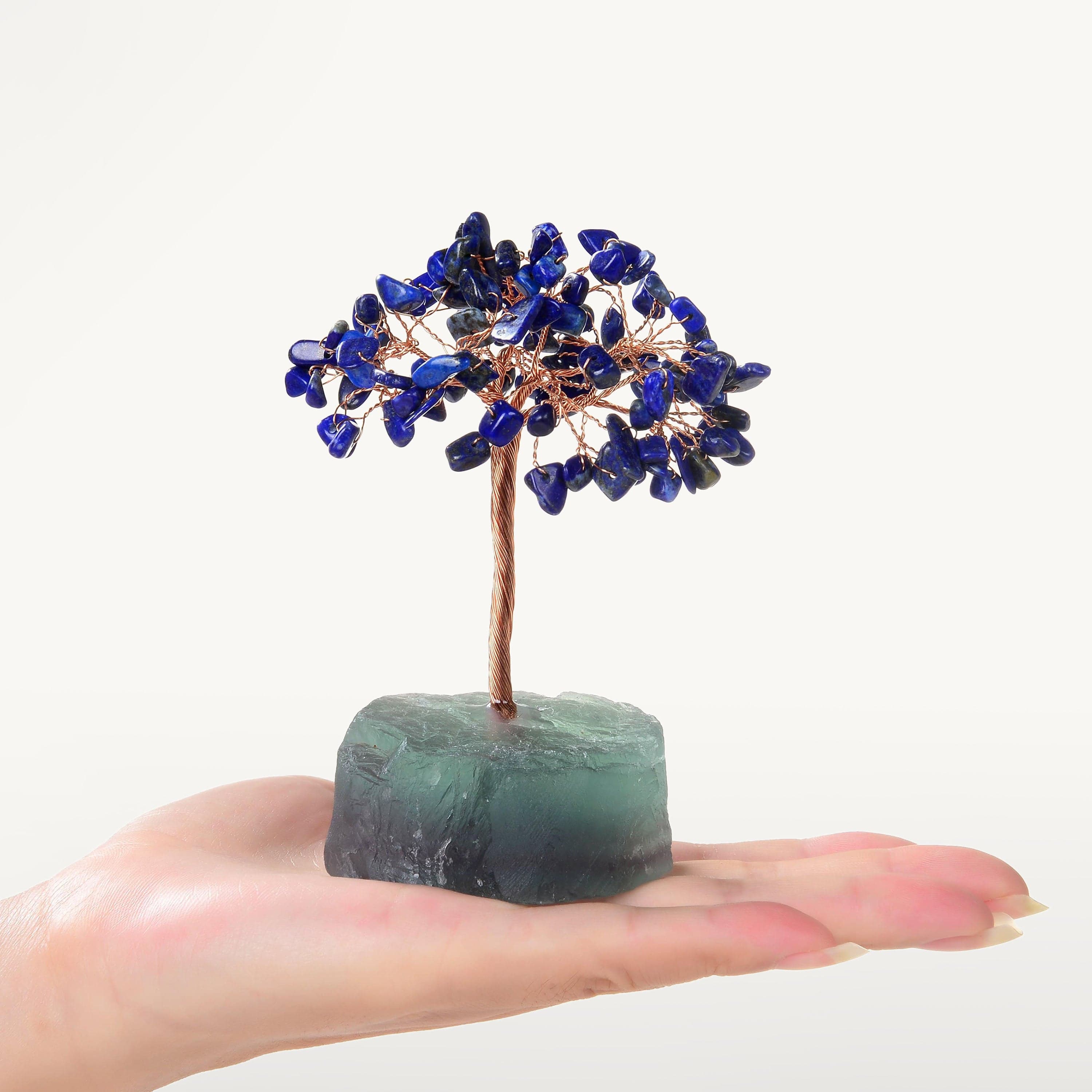 Kalifano Gemstone Trees Lapis Natural Gemstone Tree of Life with Fluorite Base K913F-LP