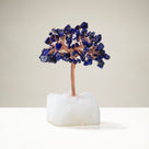 Lapis Natural Gemstone Tree of Life with Quartz Base