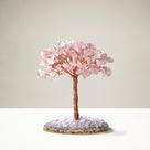 Rose Quartz Natural Gemstone Tree of Life with Agate Base