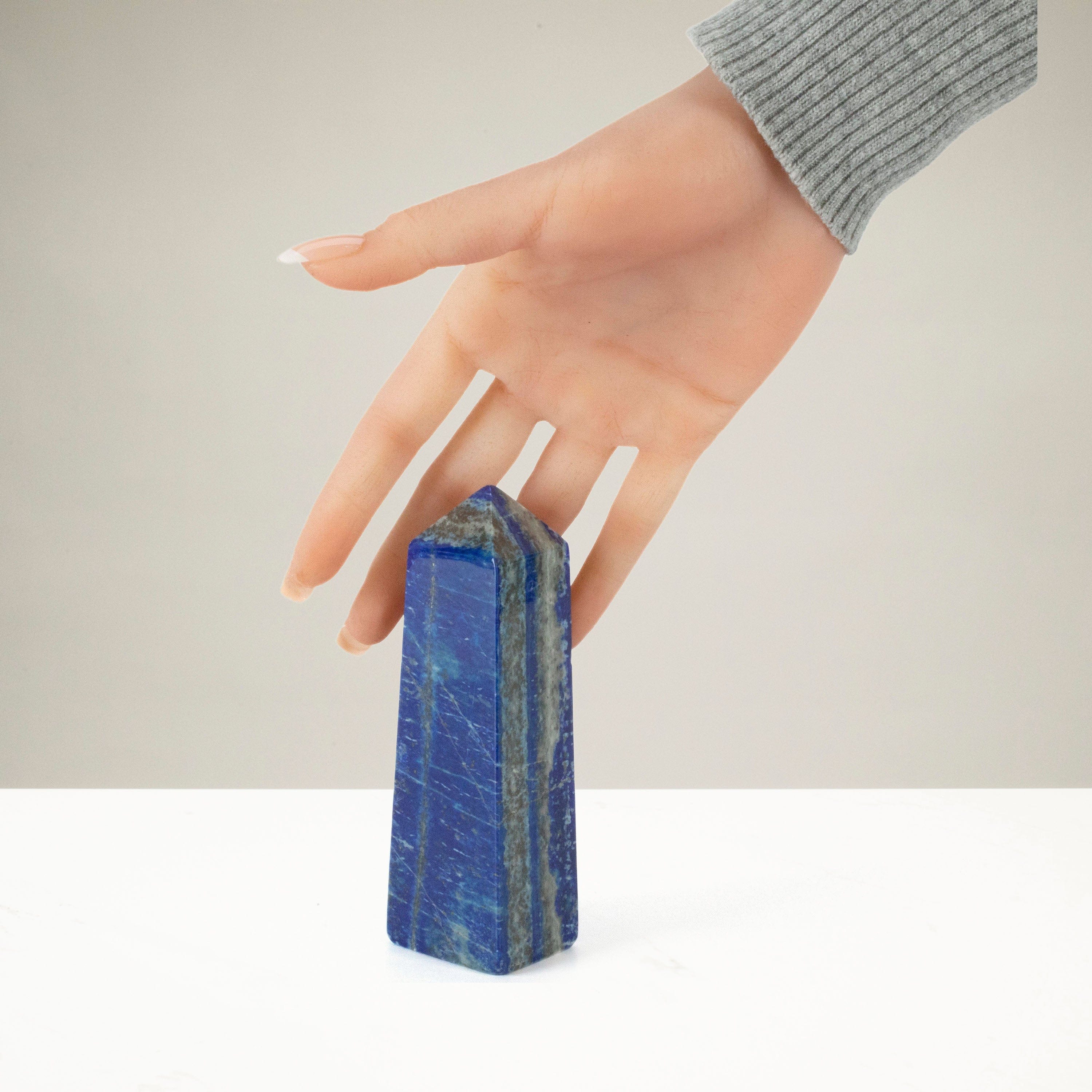 Kalifano Lapis Lapis Lazuli Polished Obelisk from Afghanistan - 5" / 346 grams LPOB700.001