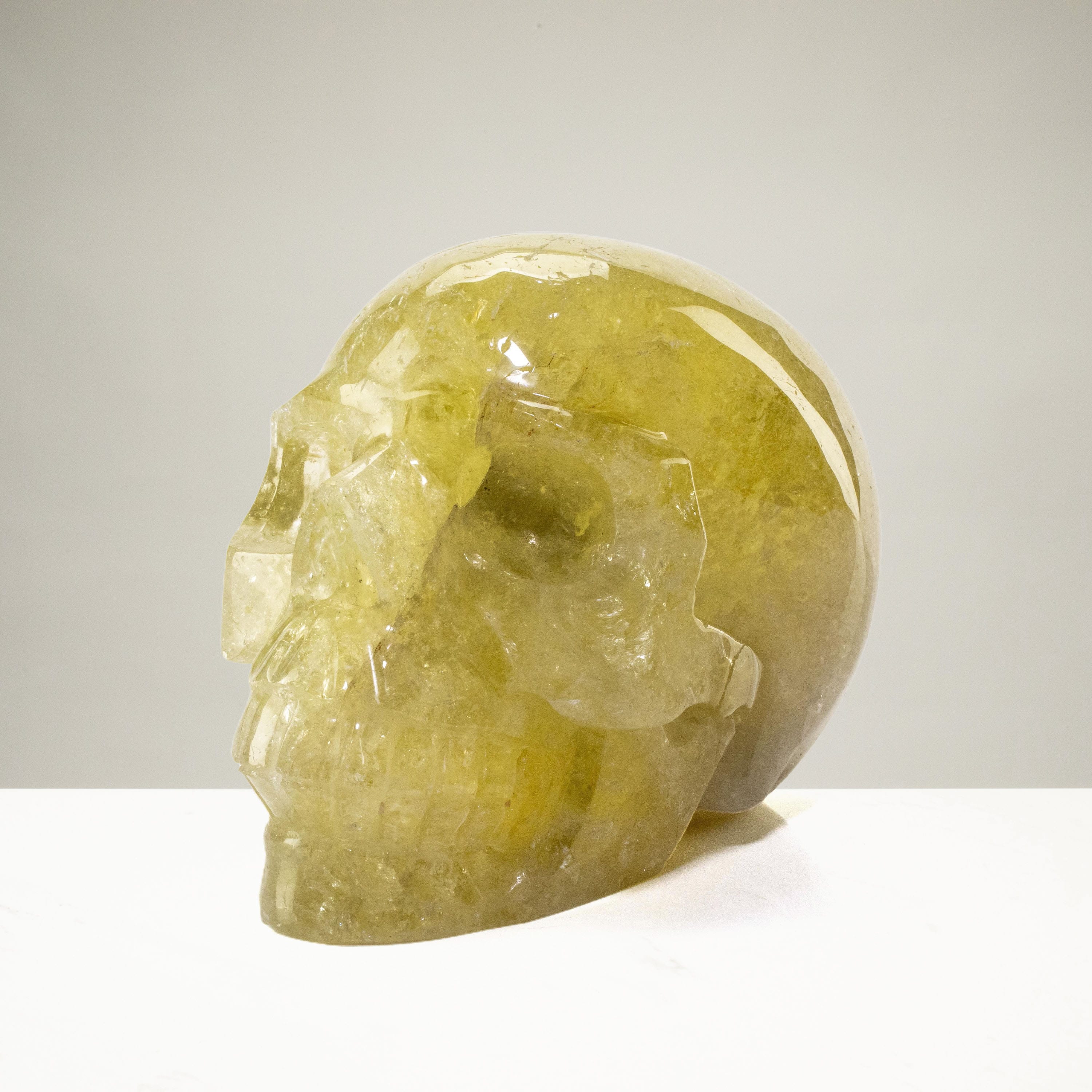 Kalifano Lemon Quartz Lemon Quartz Skull Carving 8.5" / 5,980g SK10800-LQ.001