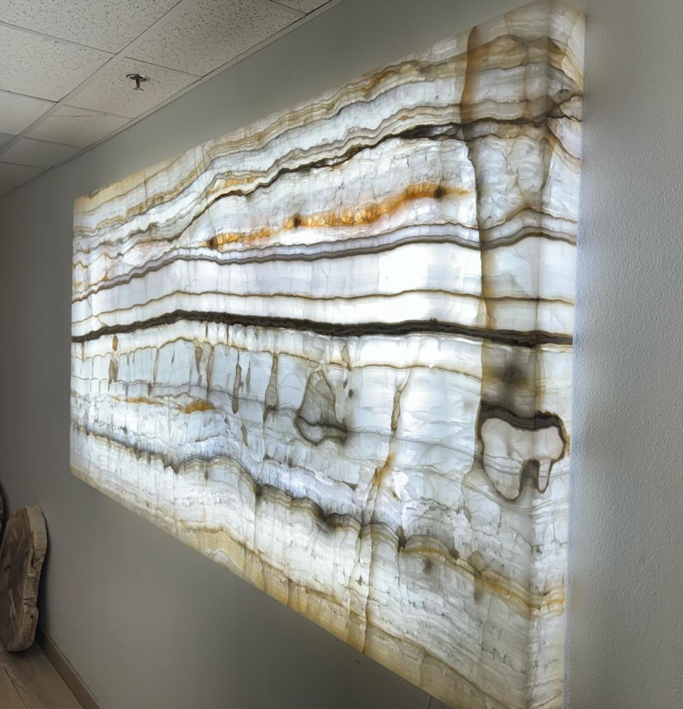 Kalifano Light Towers Nacar Onyx Wall Light Panel - 100" LT256x122.001