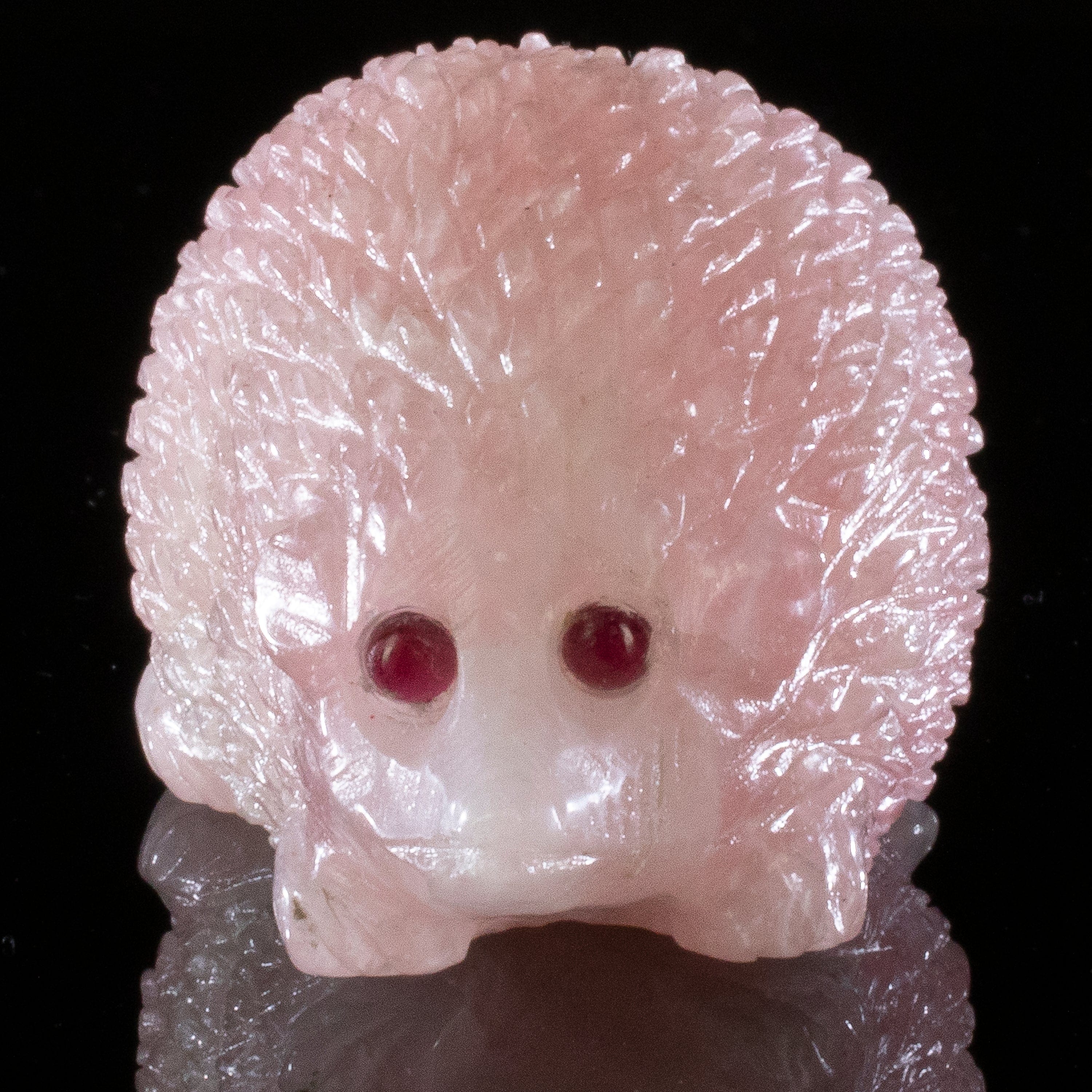 Kalifano Love Birds Carvings Rose Quartz Porcupine Carving LB.SmPor.003