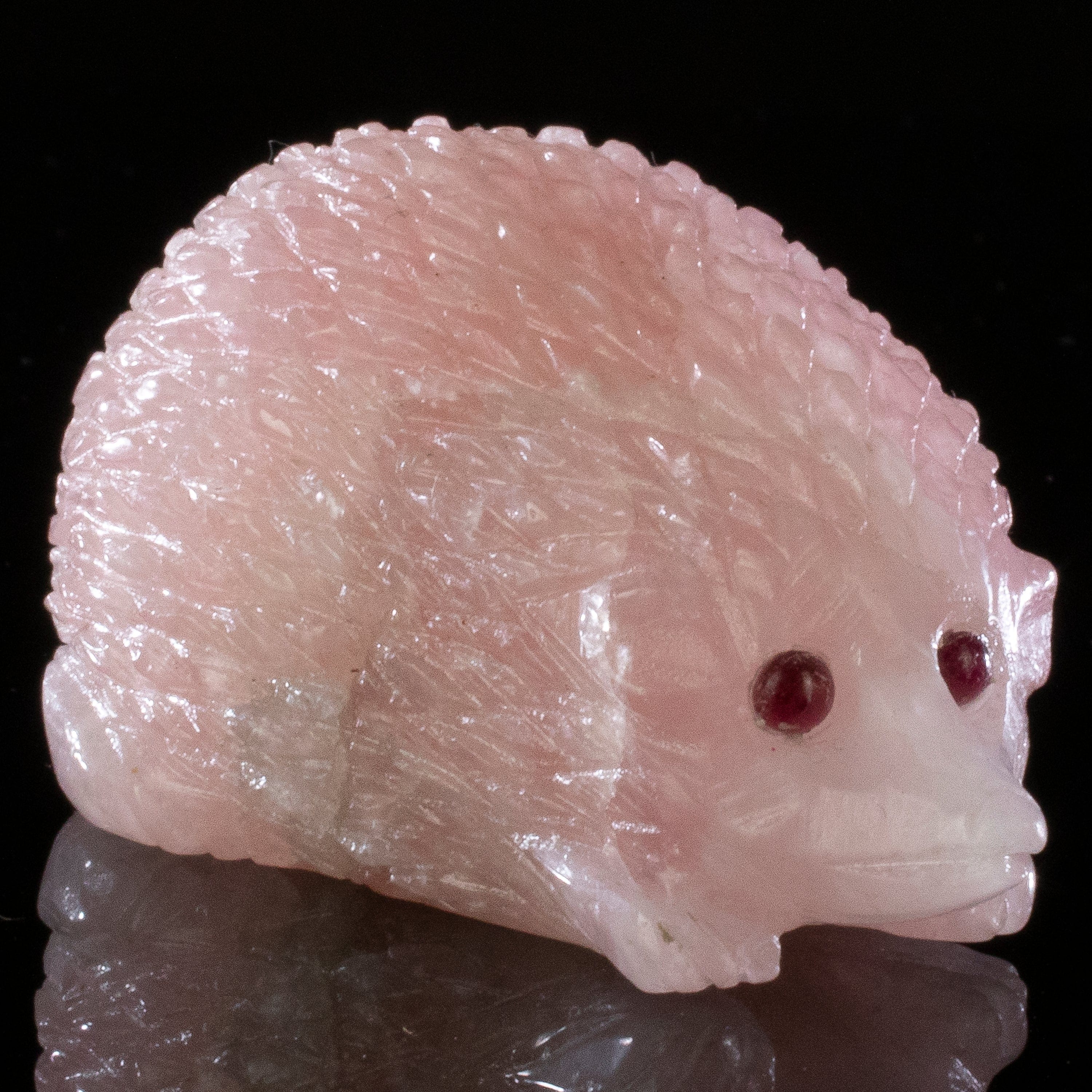 Kalifano Love Birds Carvings Rose Quartz Porcupine Carving LB.SmPor.003