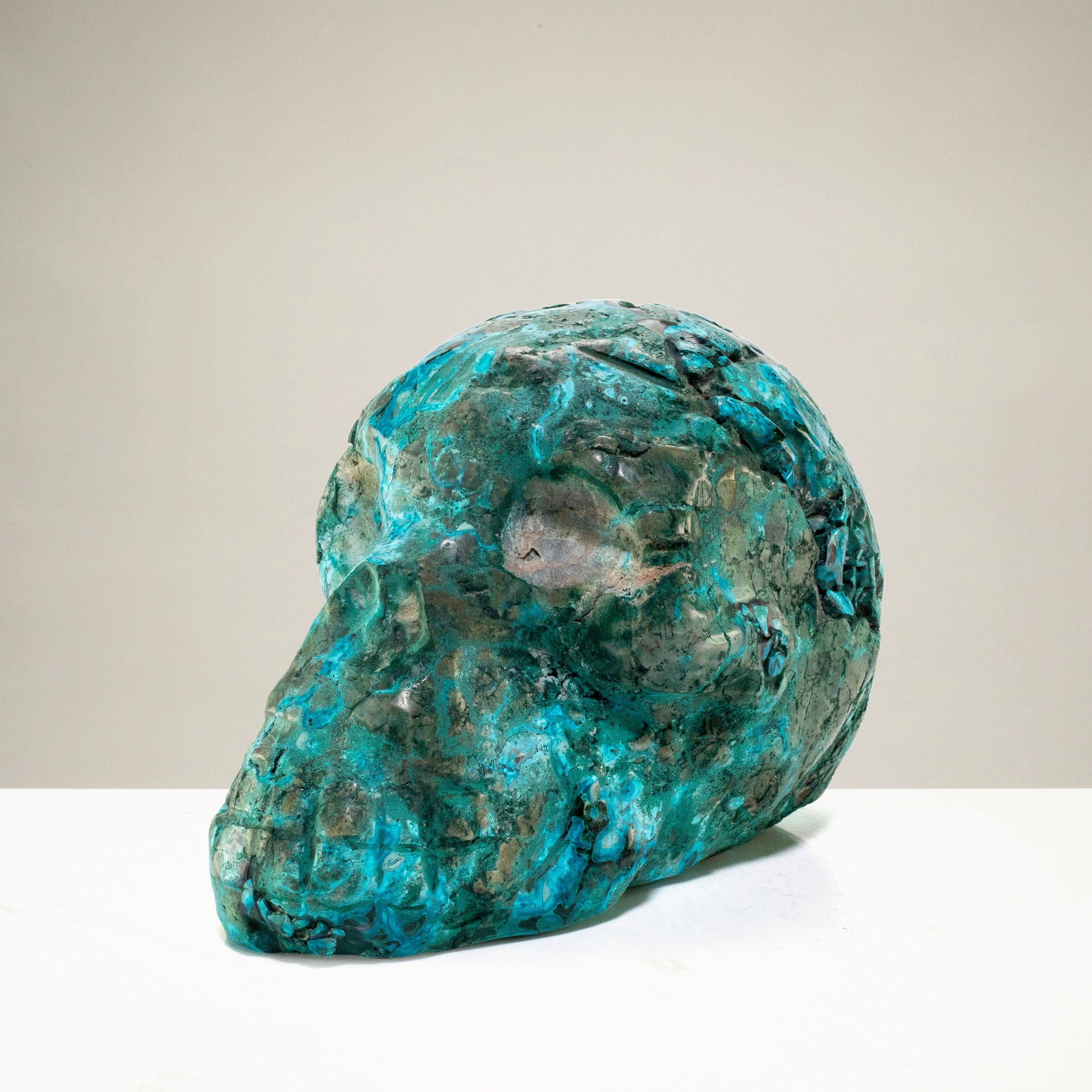 Kalifano Malachite Chrysocolla Skull Carving 8" / 3,240g SK11600-CRY.001