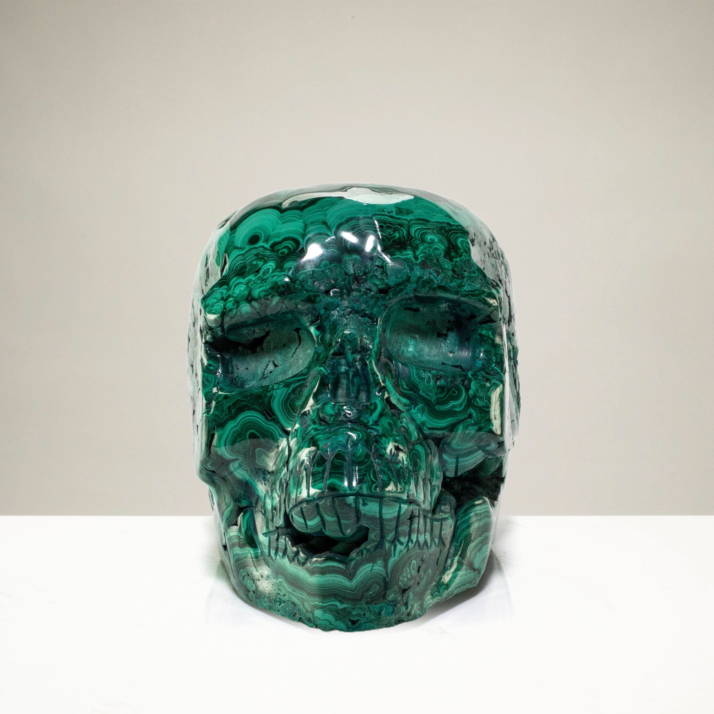 Kalifano Malachite Malachite Skull Carving 7" / 4,640g SK16800-MA.001