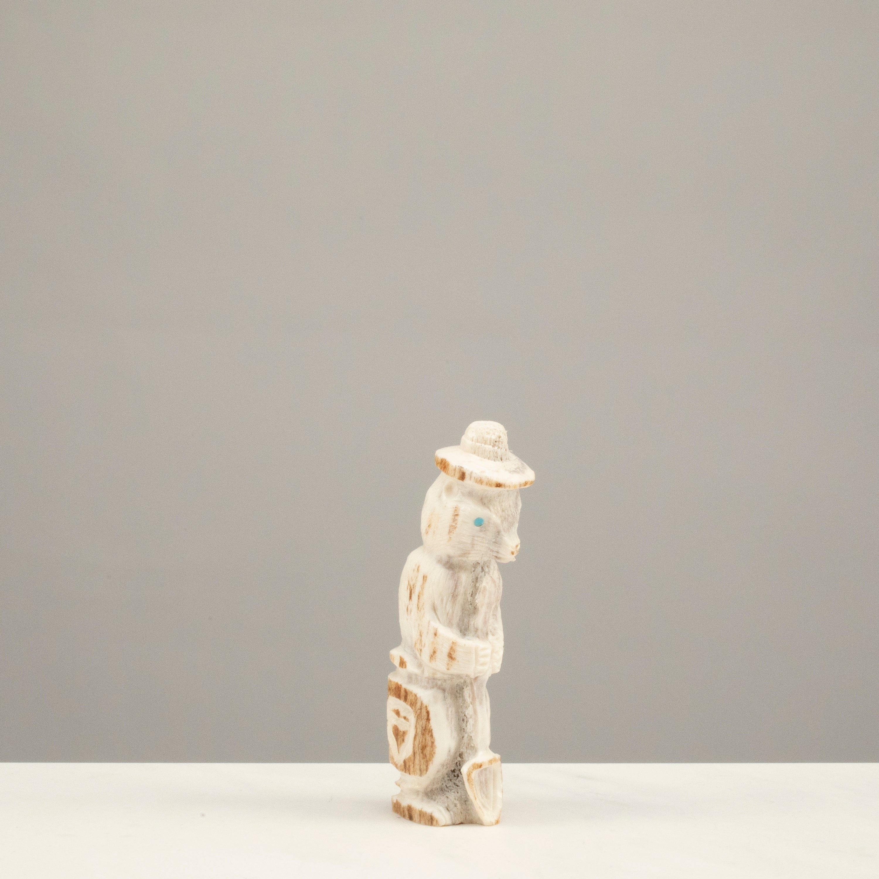 Kalifano Native American Fetish Carvings Smokey Bear Handmade Zuni Fetish Carving NAC360.009
