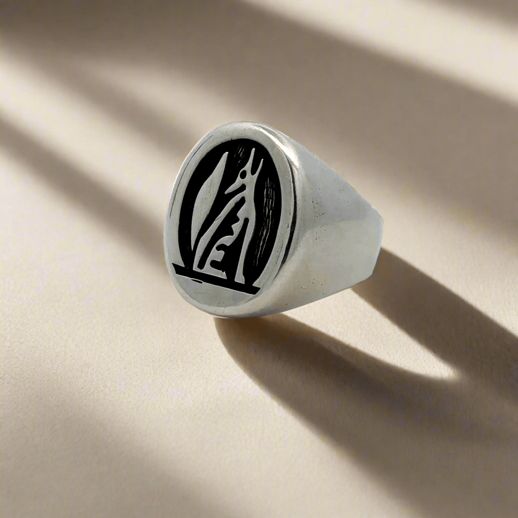Kalifano Native American Jewelry 10.5 Howling Coyote Hopi USA Native American Made 925 Sterling Silver Ring NAR600.103.105