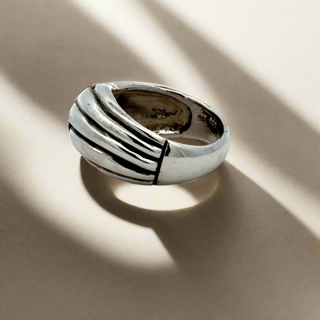 Kalifano Native American Jewelry 14K Gold Wings Hopi USA Native American Made 925 Sterling Silver Ring