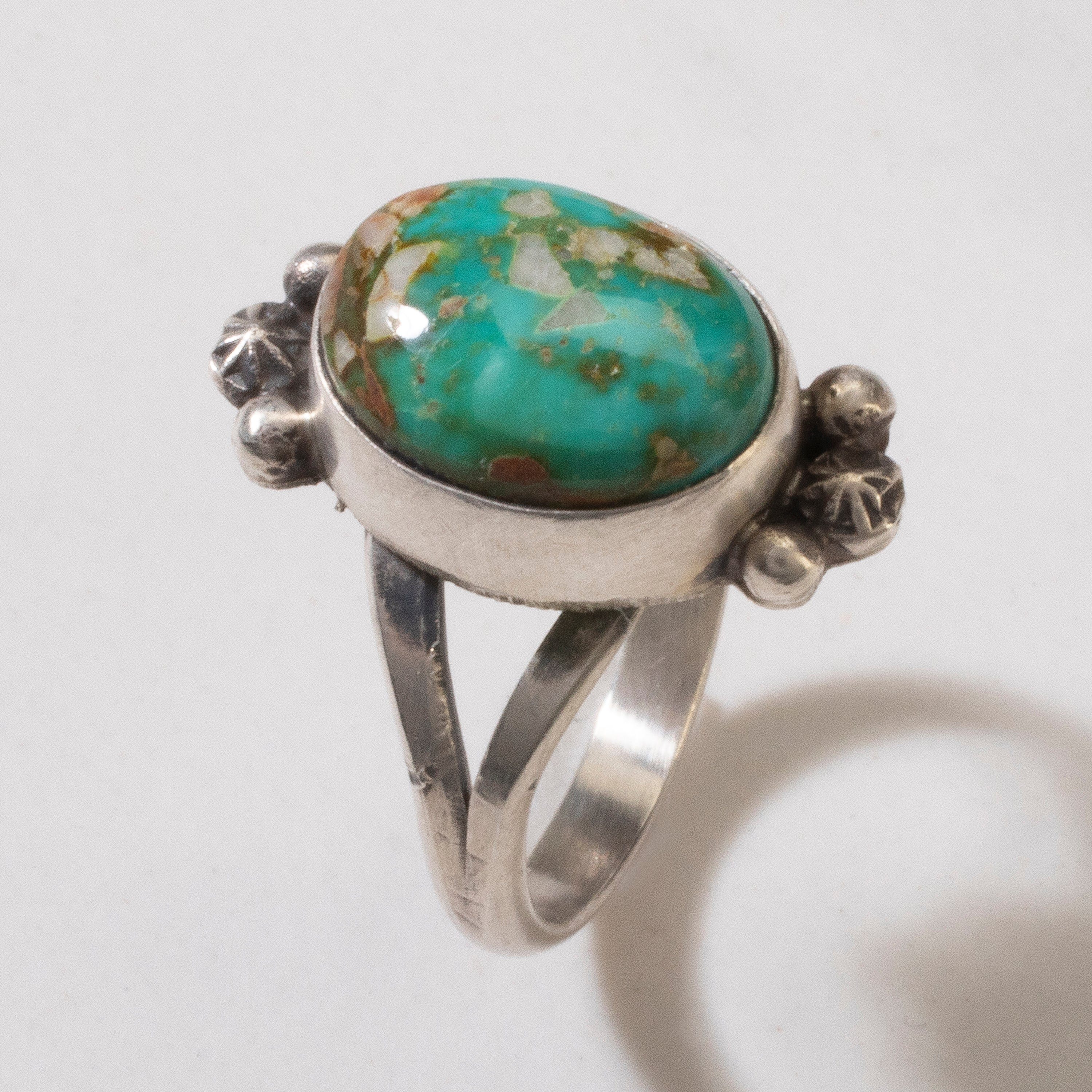 Kalifano Native American Jewelry 8.5 Scott Skeets Royston Turquoise Navajo USA Native American Made 925 Sterling Silver Ring NAR600.078.85