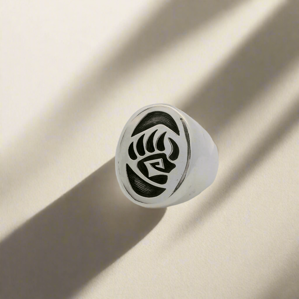 Kalifano Native American Jewelry 9.5 Bear Paw Hopi USA Native American Made 925 Sterling Silver Ring NAR600.114.95