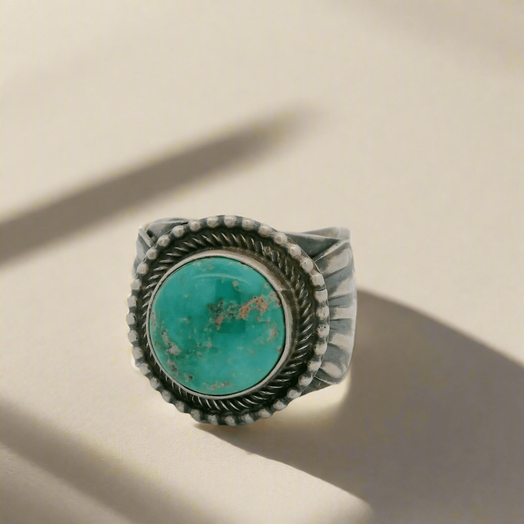 Kalifano Native American Jewelry 9.5 Tillie Jon Royston Turquoise Navajo USA Native American Made 925 Sterling Silver Ring NAR1800.027.95