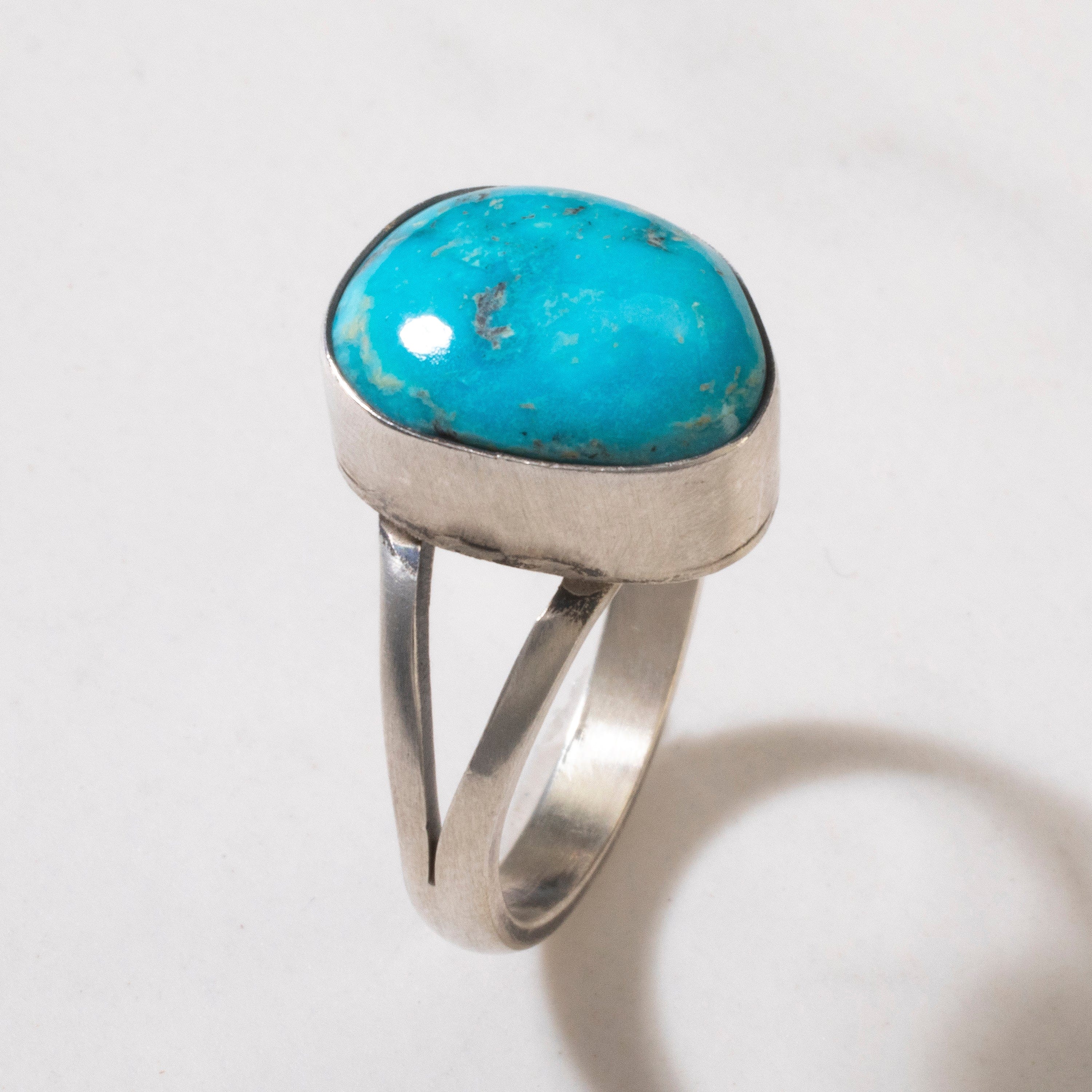 Kalifano Native American Jewelry 9 Scott Skeets Blue Ridge Turquoise USA Native American Made 925 Sterling Silver Ring NAR500.098.9