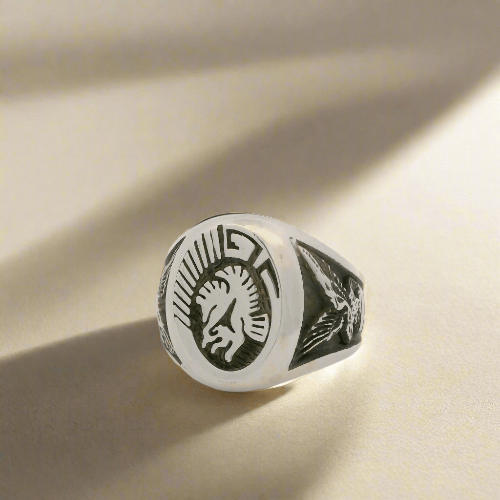 Kalifano Native American Jewelry Eagle Hopi USA Native American Made 925 Sterling Silver Ring