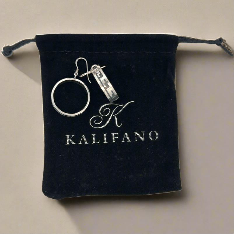 Kalifano Native American Jewelry Hopi Hoop USA Native American Made 925 Sterling Silver Earrings with French Hook NAE450.001