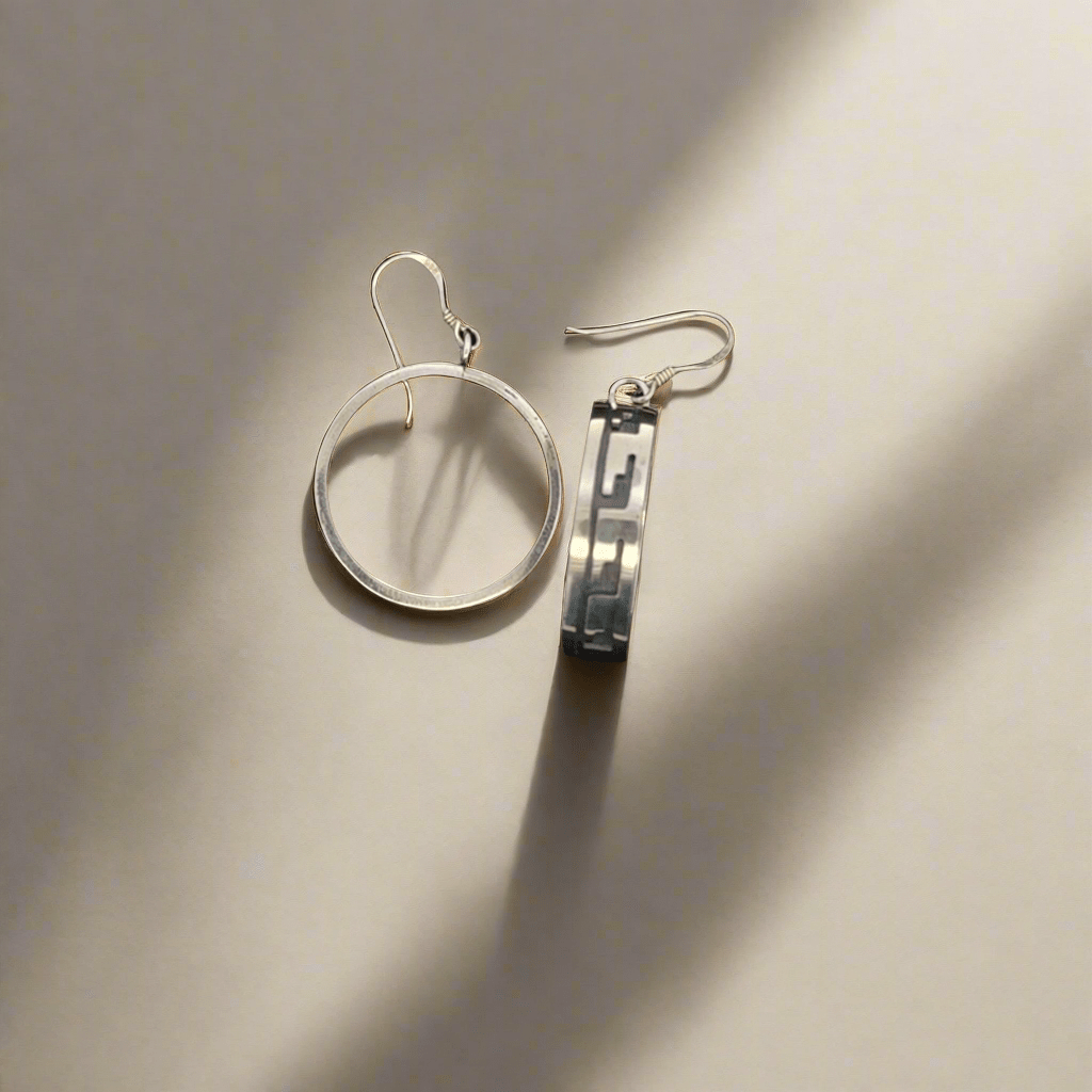 Kalifano Native American Jewelry Hopi Hoop USA Native American Made 925 Sterling Silver Earrings with French Hook NAE450.001