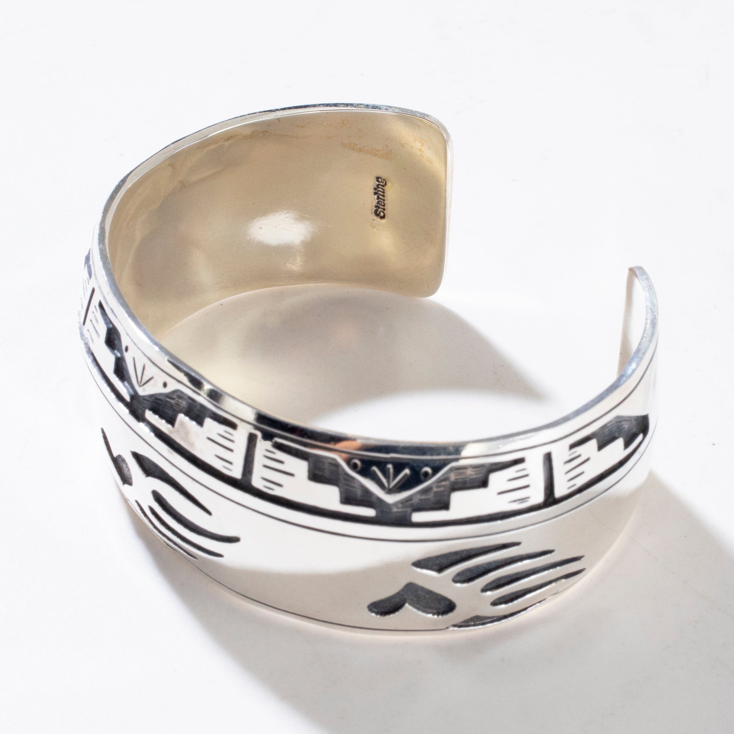 Kalifano Native American Jewelry Hopi USA Native American Made 925 Sterling Silver Cuff NAB900.041