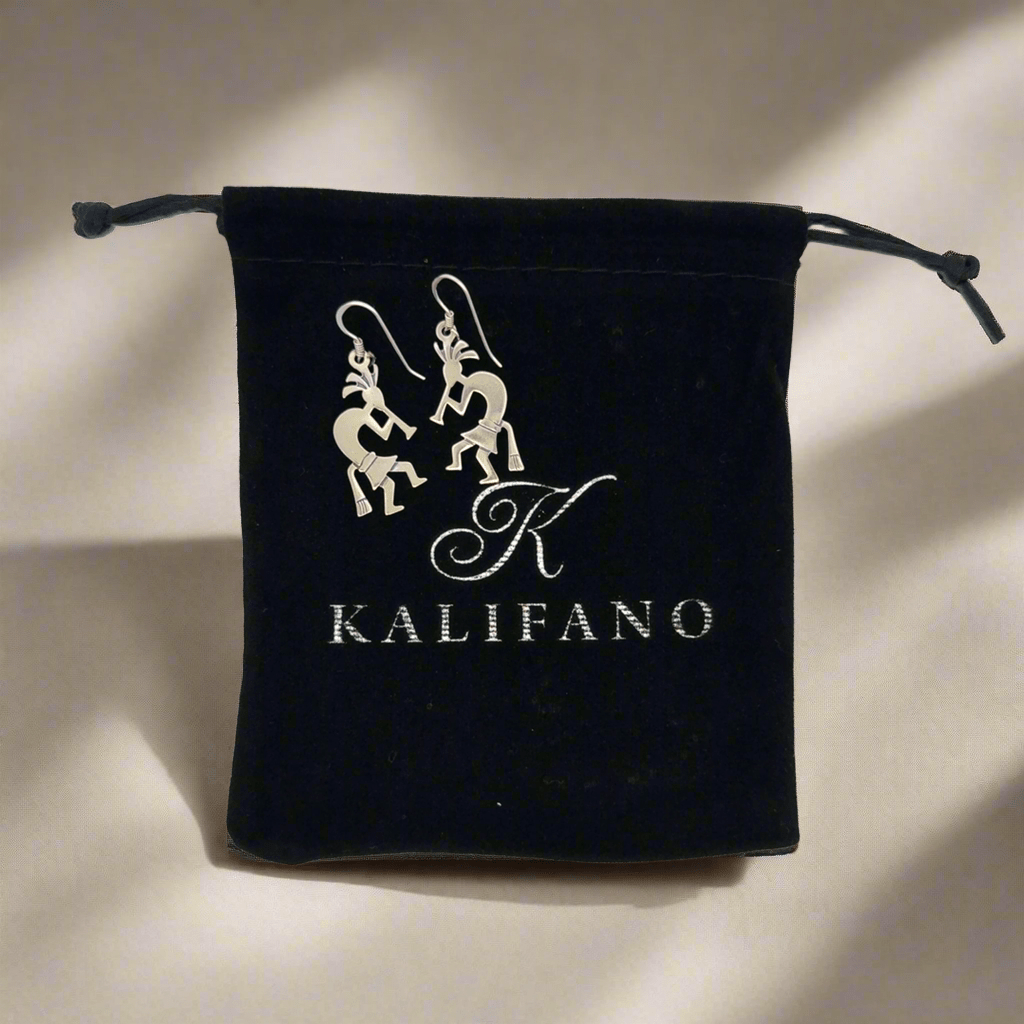 Kalifano Native American Jewelry Kokopelli Hopi USA Native American Made 925 Sterling Silver Earrings with French Hook NAE250.013