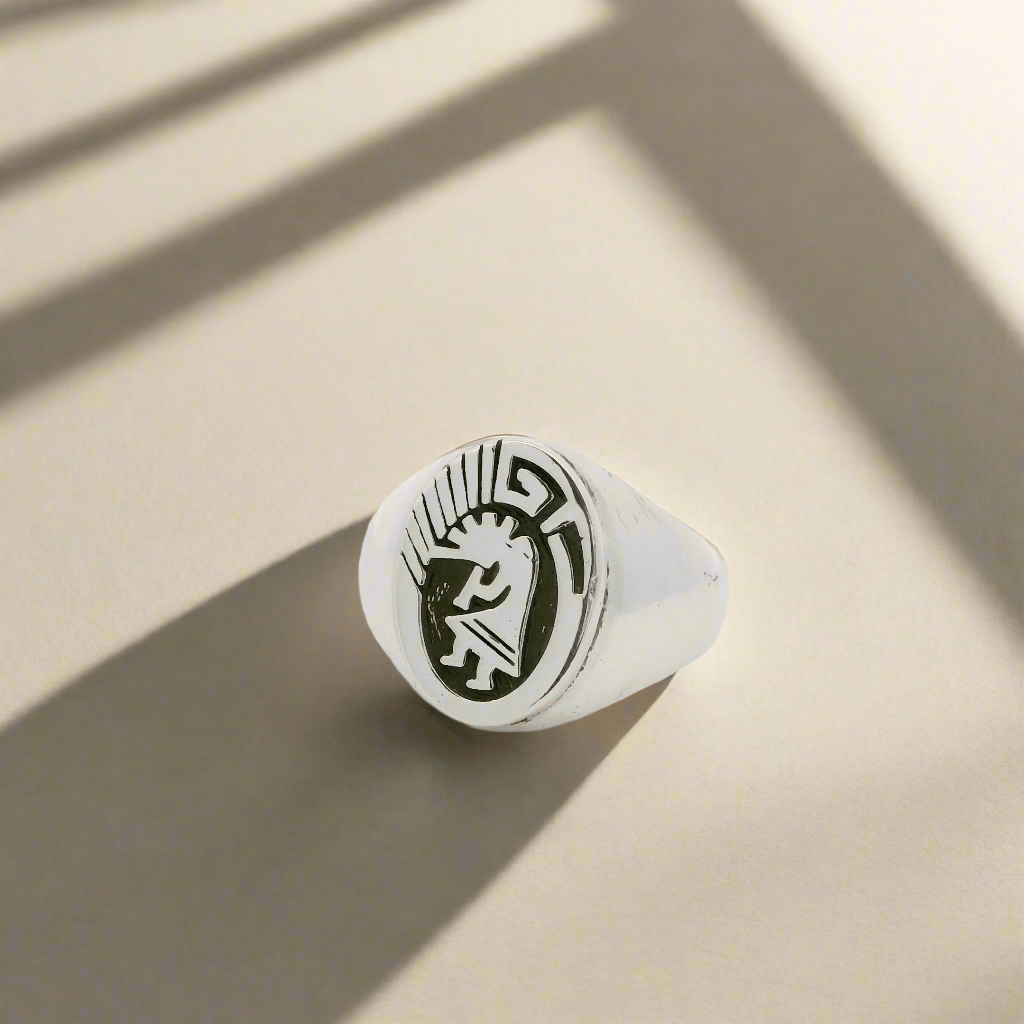 Kalifano Native American Jewelry Kokopelli Hopi USA Native American Made 925 Sterling Silver Ring