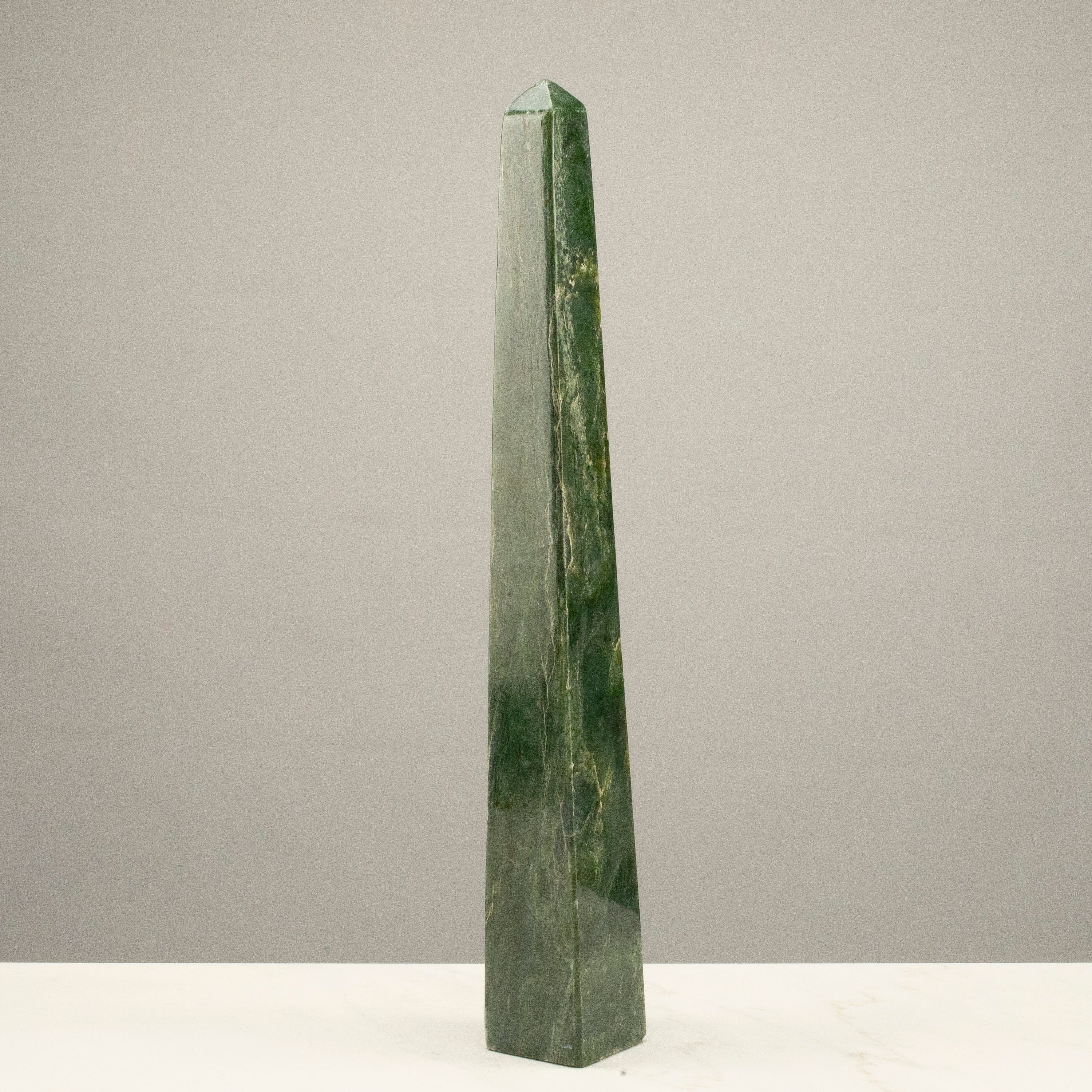 Kalifano Nephrite Jade Freeform Nephrite Jade Obelisk from Afghanistan - 16.5" / 6 lbs NJ2300.001