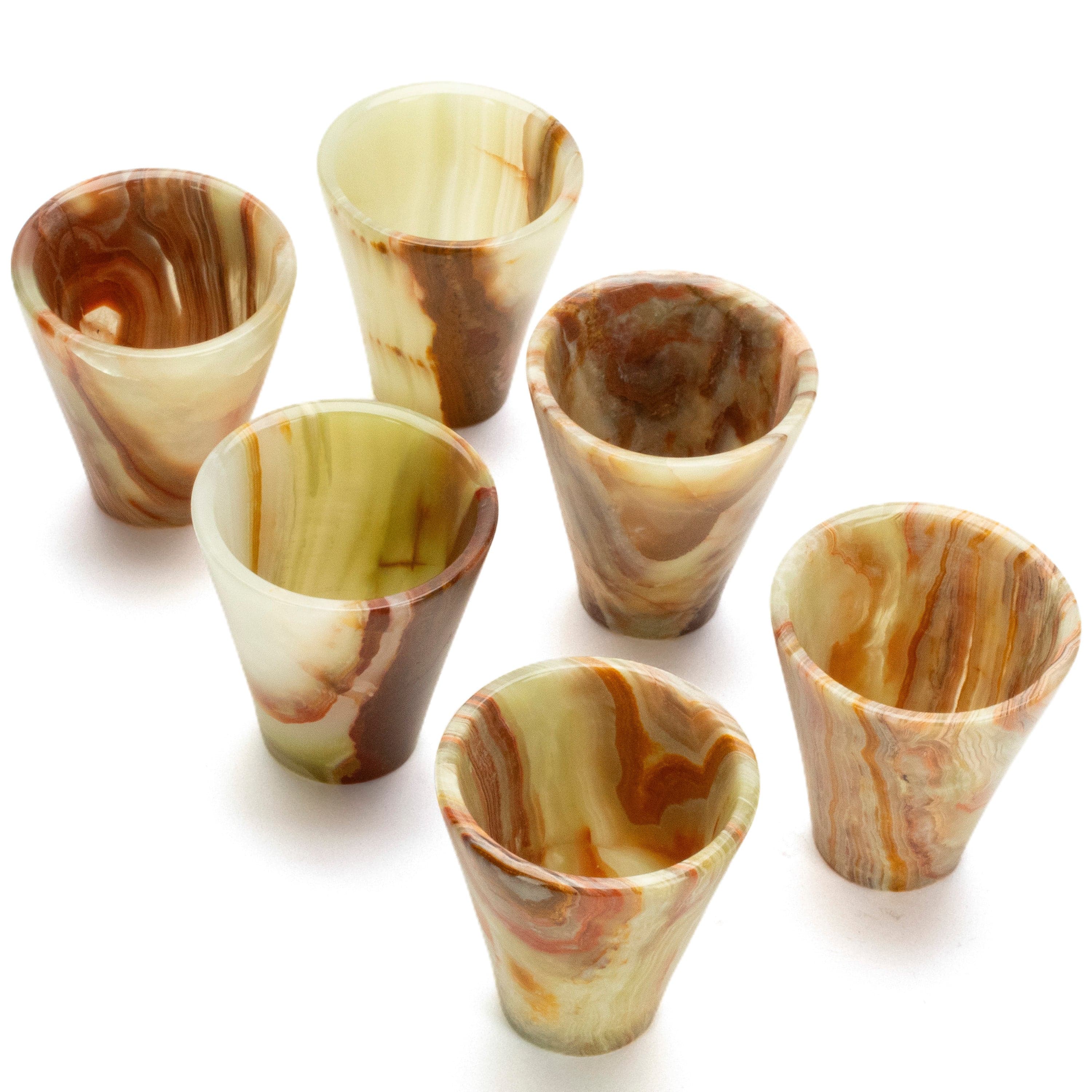 KALIFANO Pakistan Onyx Pakistan Green Onyx Shot Glass Set of 6 PON-SG6