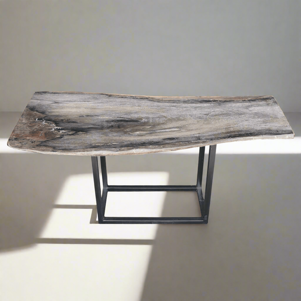 Kalifano Petrified Wood Natural Polished Petrified Wood Console Table from Indonesia - 47" / 88 lbs PWR4800.001