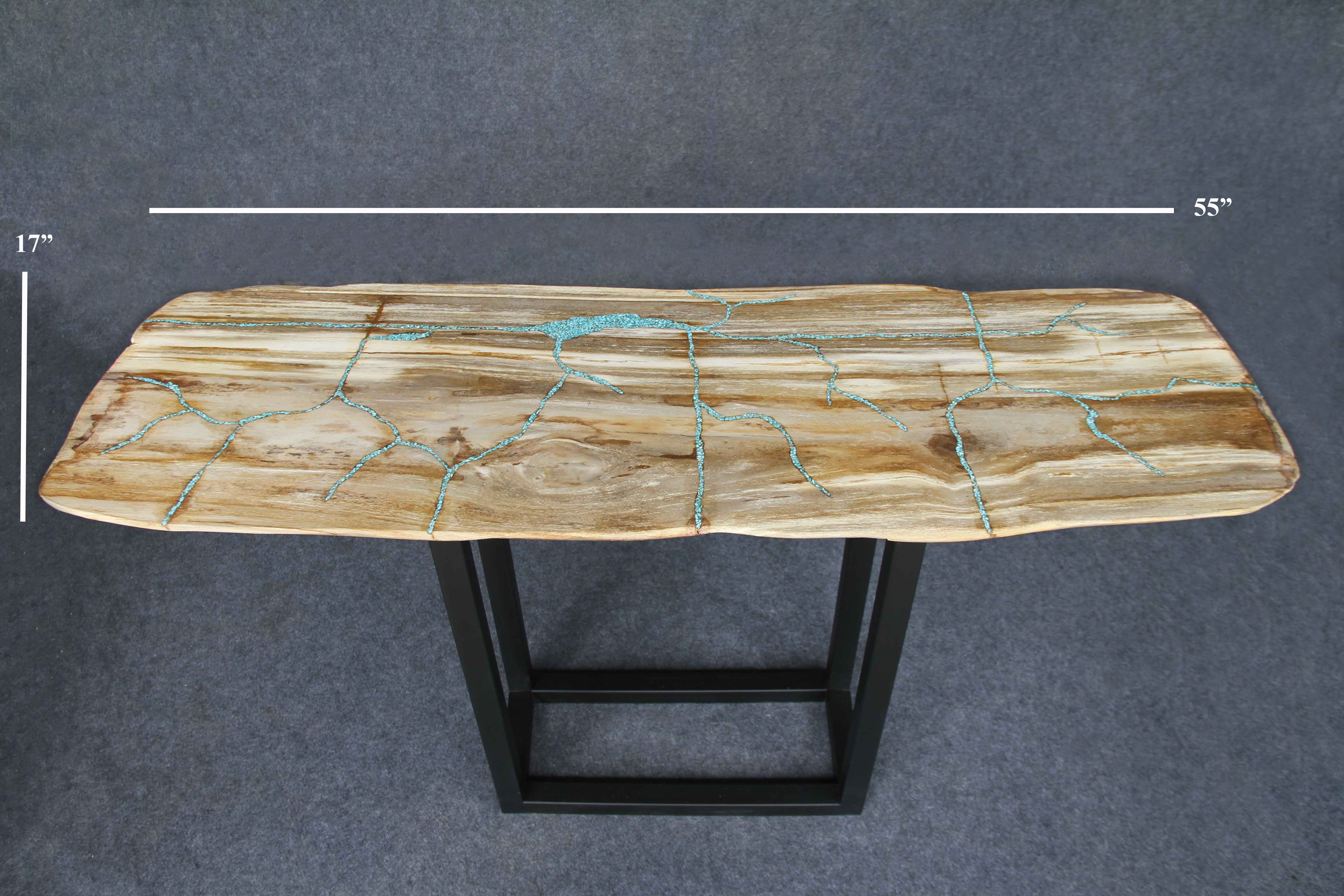 Kalifano Petrified Wood Petrified Wood Console Table 55" / 119 lbs PWR4400.008