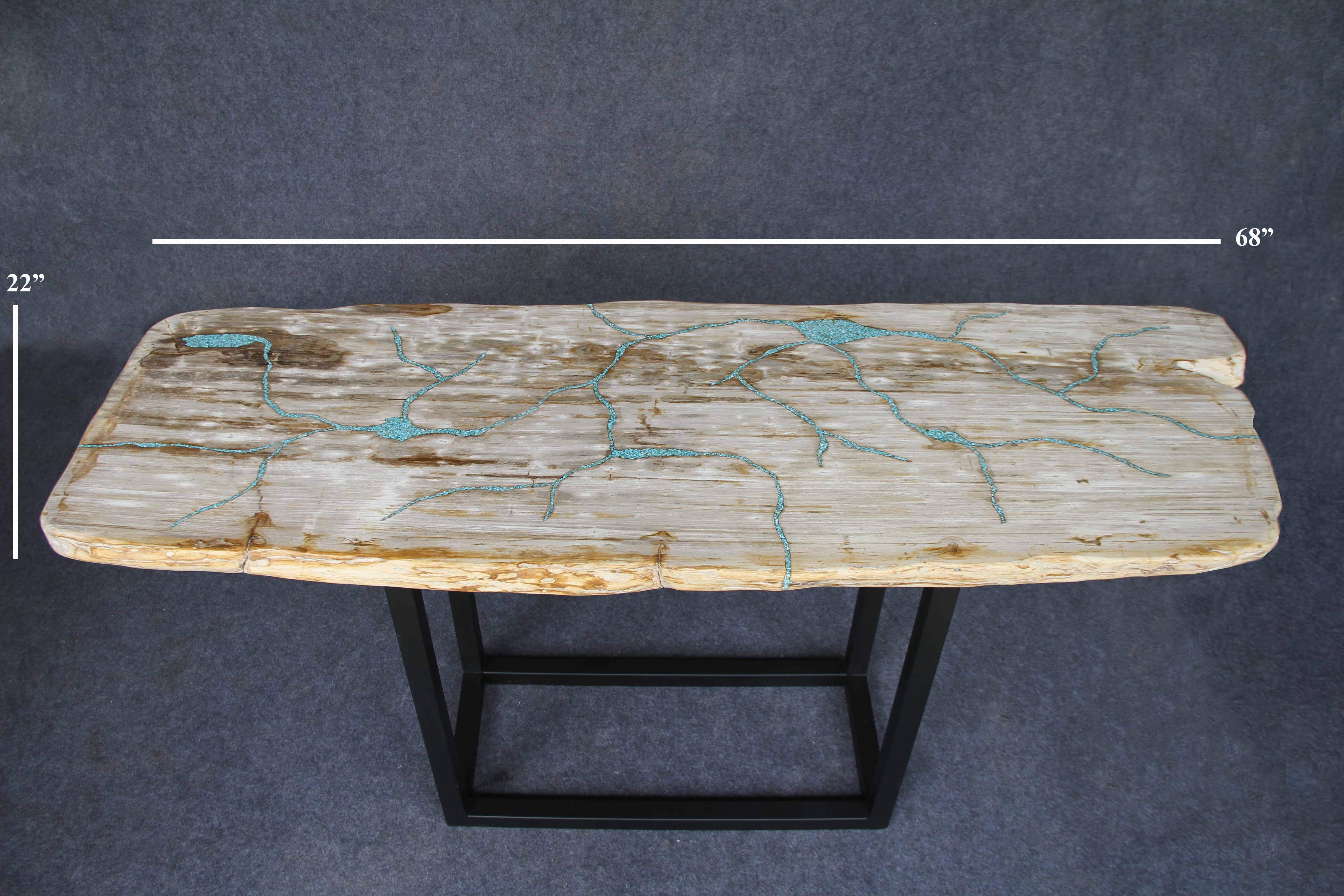 Kalifano Petrified Wood Petrified Wood Console Table 68" / 207 lbs PWR7600.002
