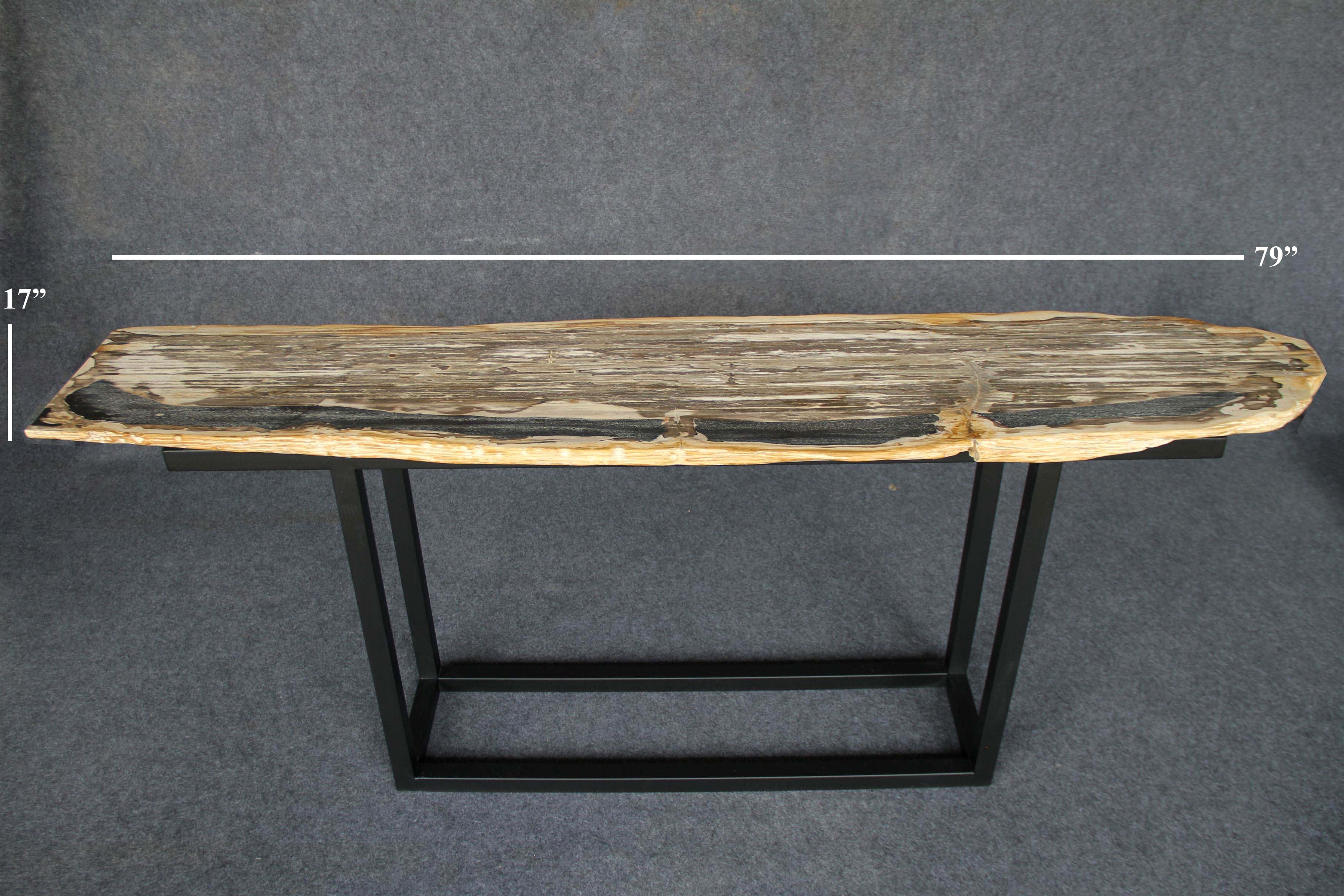 Kalifano Petrified Wood Petrified Wood Console Table 79" / 165 lbs PWR6000.005