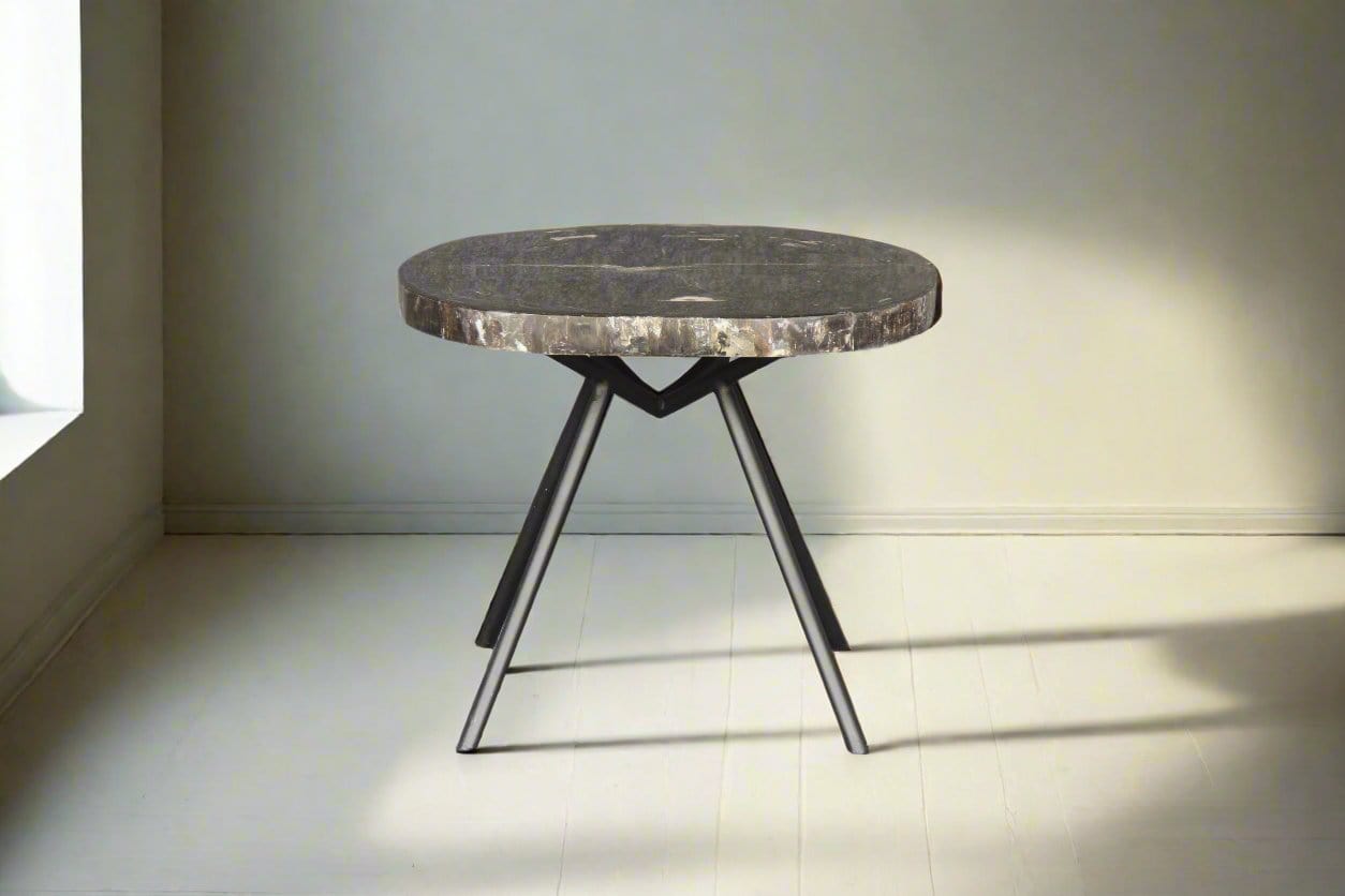 Kalifano Petrified Wood Petrified Wood Round Coffee Table 20" / 37 lbs PWT1400.001