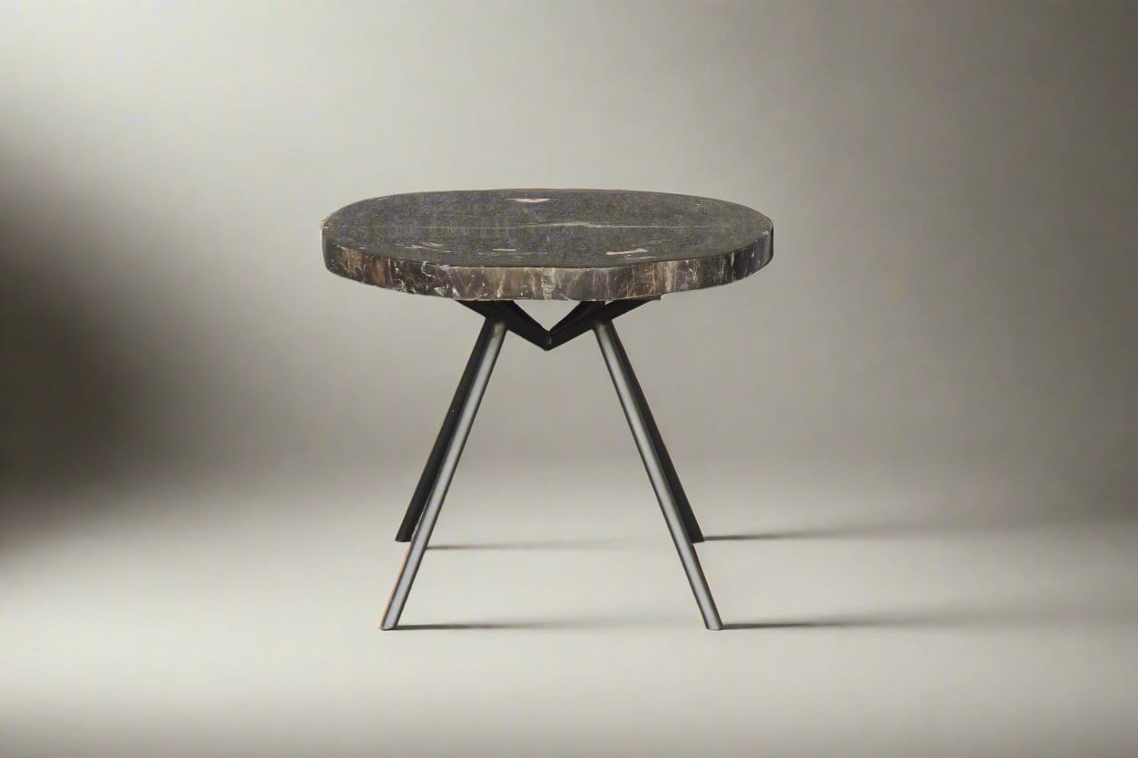 Kalifano Petrified Wood Petrified Wood Round Coffee Table 20" / 37 lbs PWT1400.001