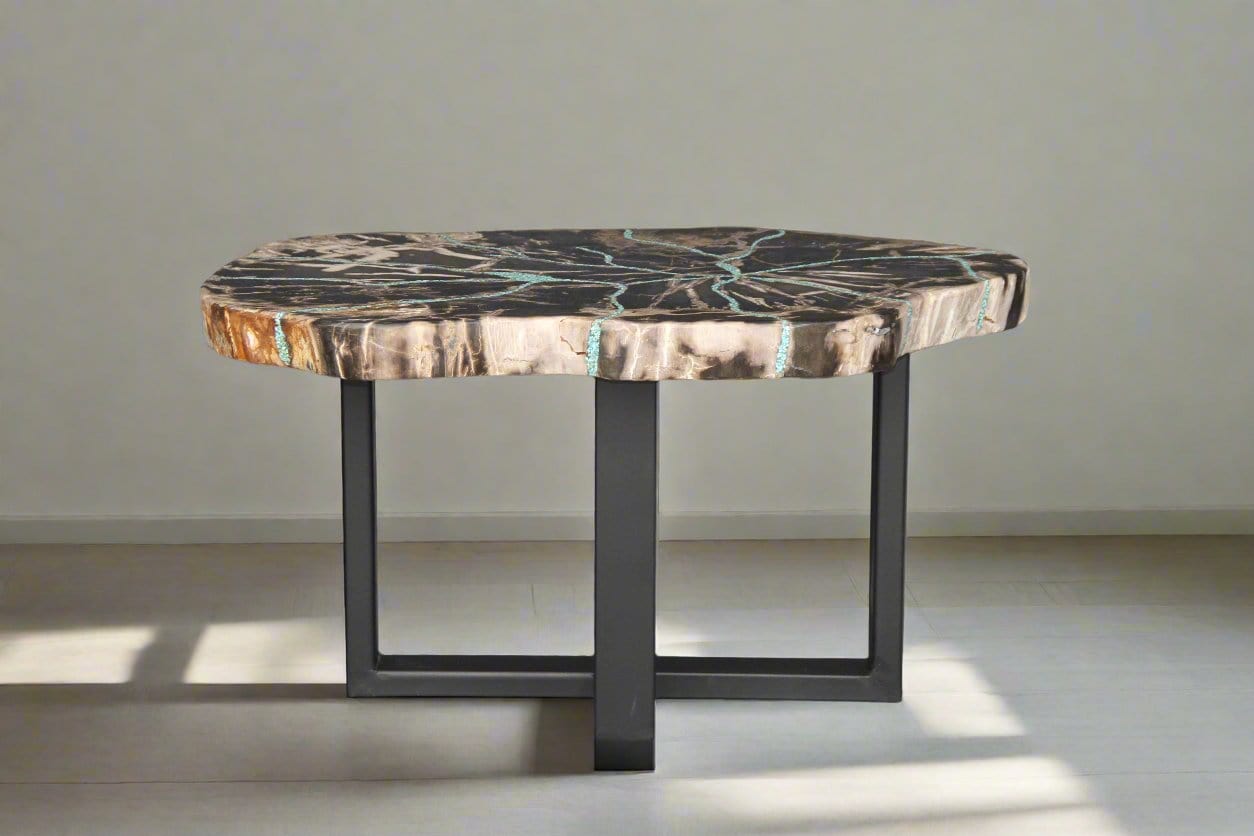 Kalifano Petrified Wood Petrified Wood Round Coffee Table 32" / 81 lbs PWT3200.008