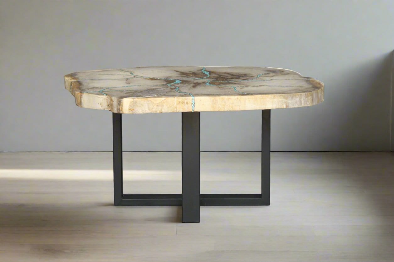 Kalifano Petrified Wood Petrified Wood Round Coffee Table 33" / 132 lbs PWT4800.004