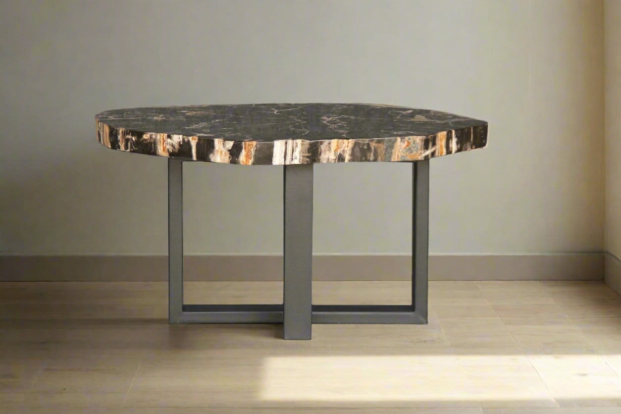 Kalifano Petrified Wood Petrified Wood Round Coffee Table 33" / 66 lbs PWT2500.001