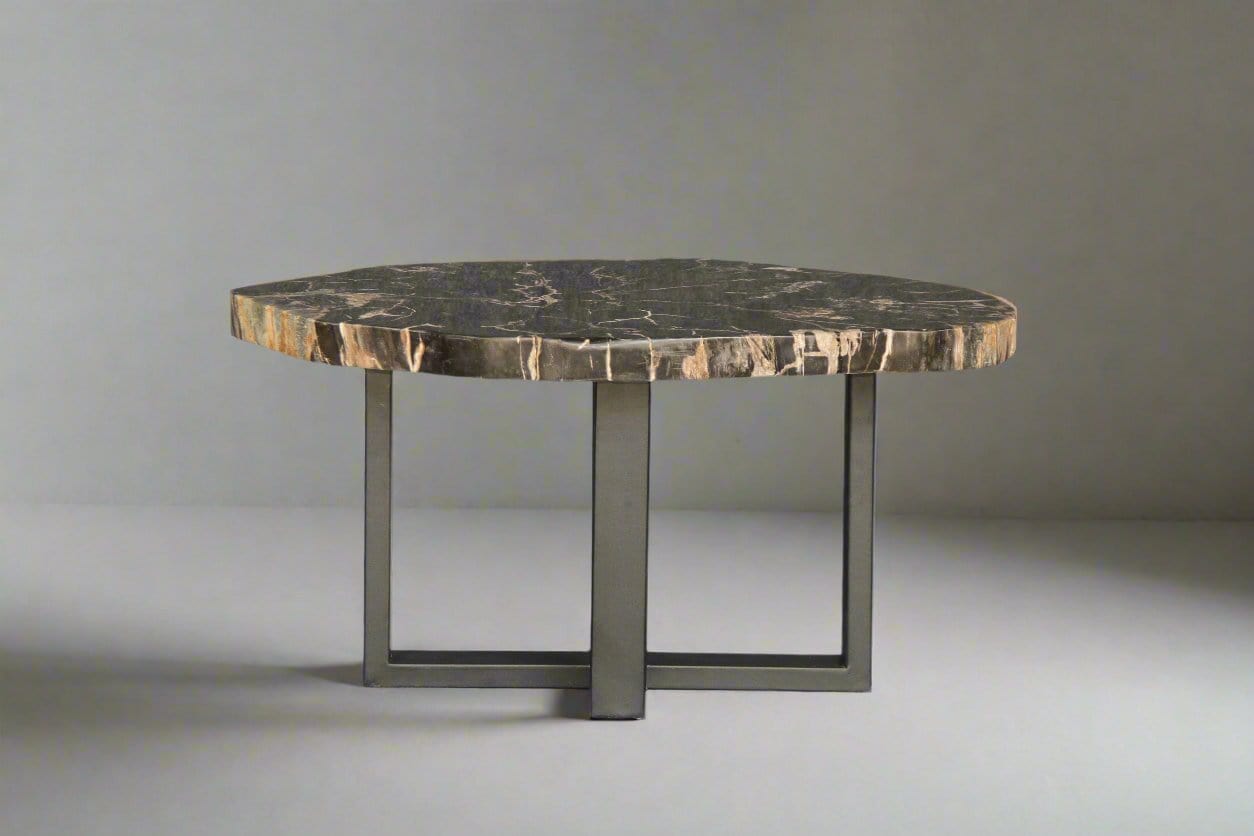 Kalifano Petrified Wood Petrified Wood Round Coffee Table 33" / 66 lbs PWT2500.001