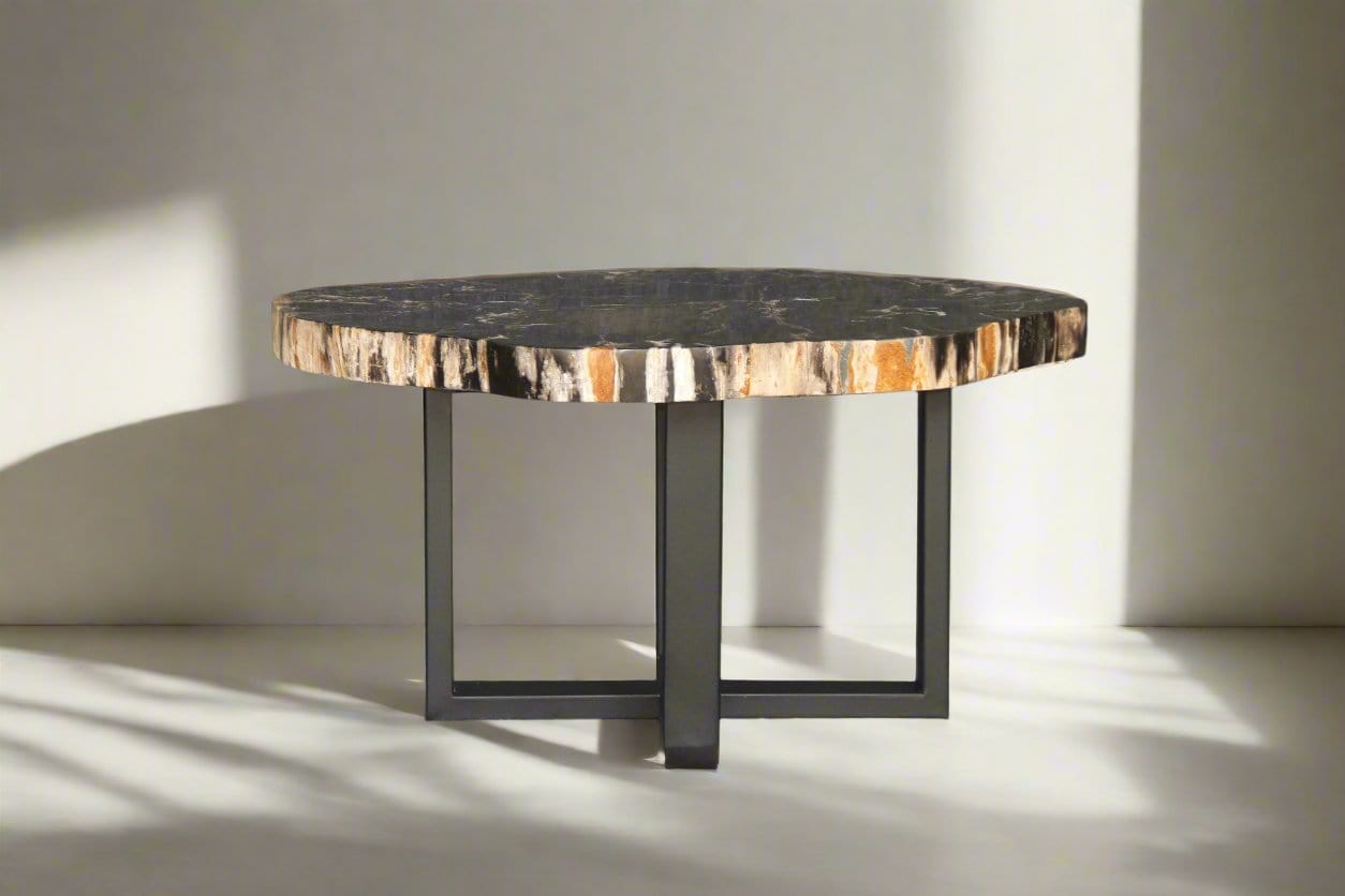 Kalifano Petrified Wood Petrified Wood Round Coffee Table 33" / 79 lbs PWT3000.009