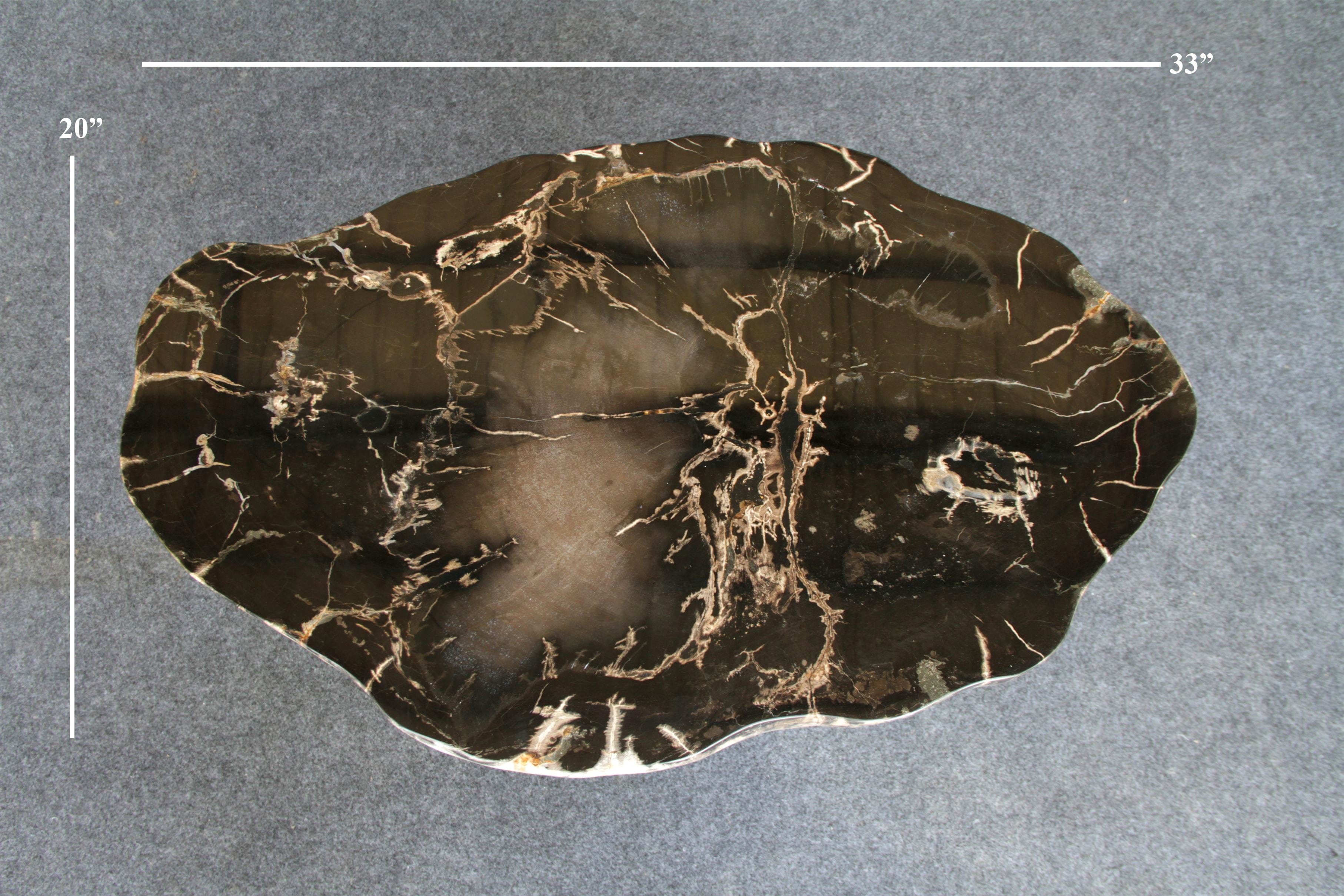 Kalifano Petrified Wood Petrified Wood Round Coffee Table 33" / 79 lbs PWT3000.010