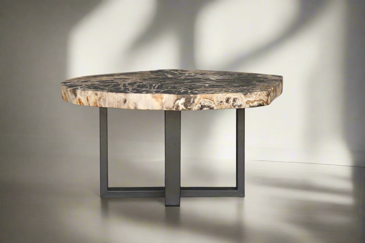 Kalifano Petrified Wood Petrified Wood Round Coffee Table 34" / 106 lbs PWT4000.005