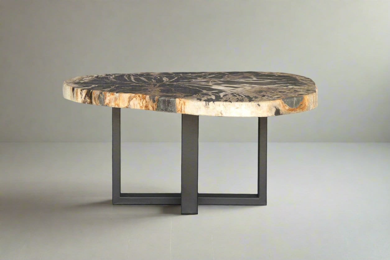 Kalifano Petrified Wood Petrified Wood Round Coffee Table 35" / 103 lbs PWT4000.003