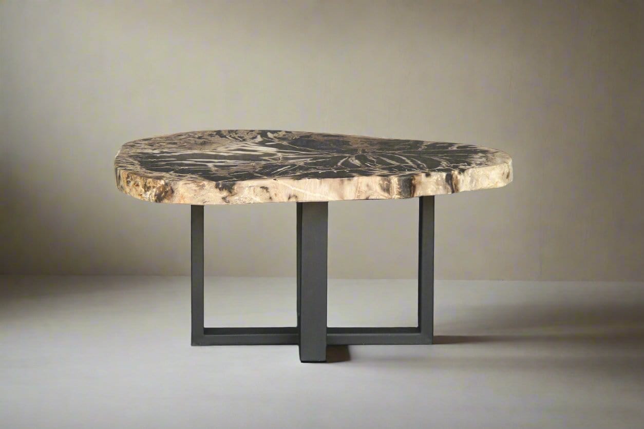 Kalifano Petrified Wood Petrified Wood Round Coffee Table 35" / 103 lbs PWT4000.003