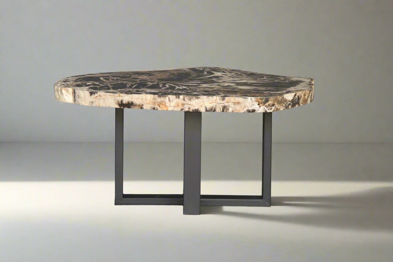 Kalifano Petrified Wood Petrified Wood Round Coffee Table 35" / 106 lbs PWT4000.004