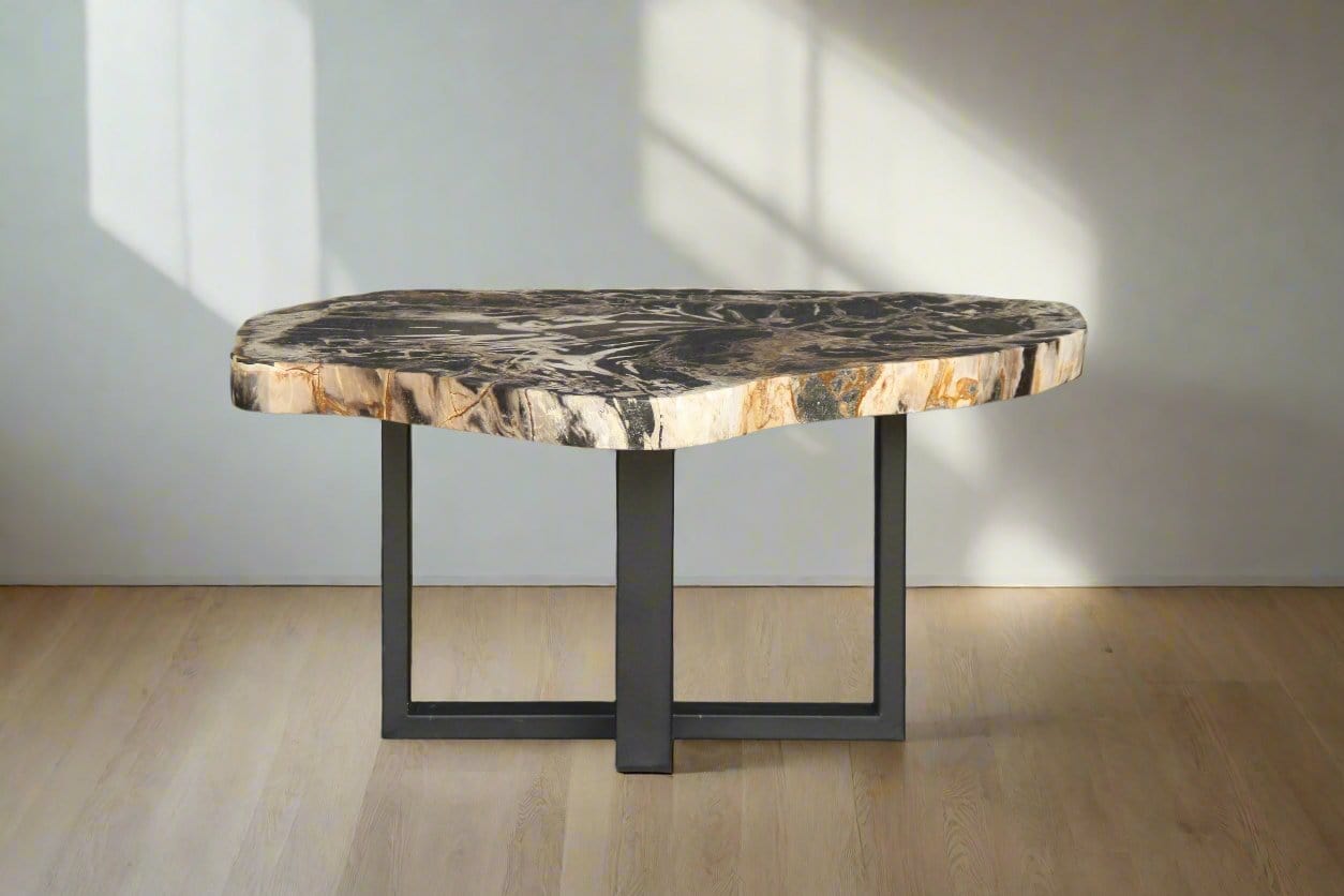 Kalifano Petrified Wood Petrified Wood Round Coffee Table 35" / 106 lbs PWT4000.004