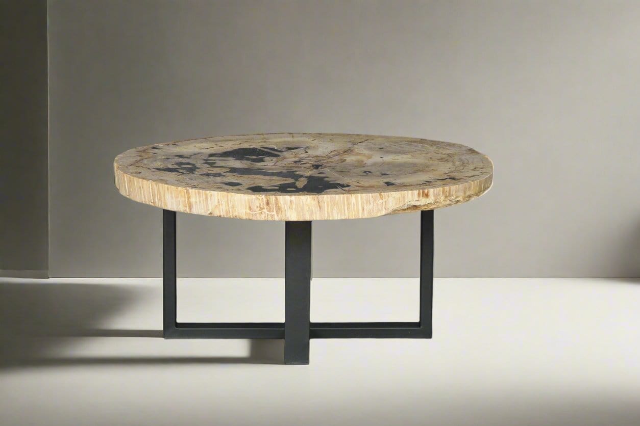 Kalifano Petrified Wood Petrified Wood Round Coffee Table 35" / 187 lbs PWT7000.003