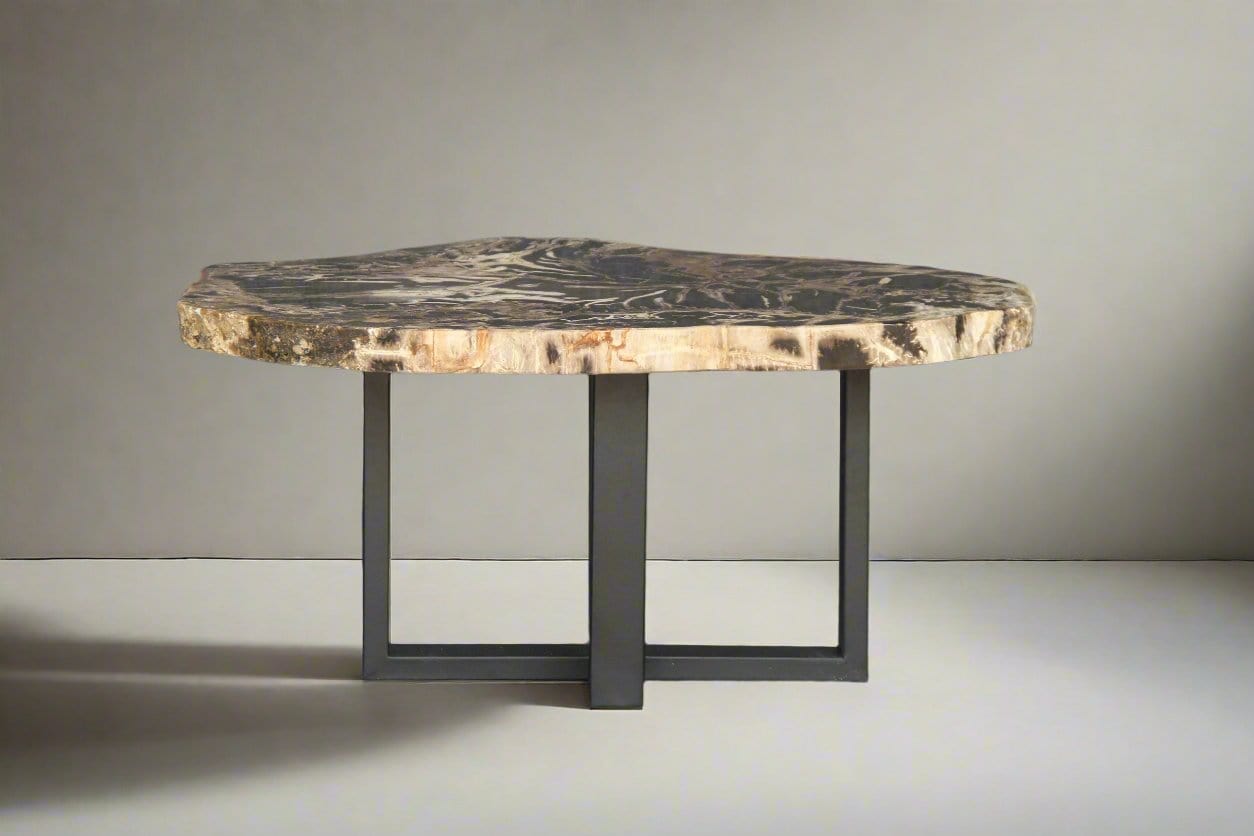 Kalifano Petrified Wood Petrified Wood Round Coffee Table 35" / 97 lbs PWT3800.003