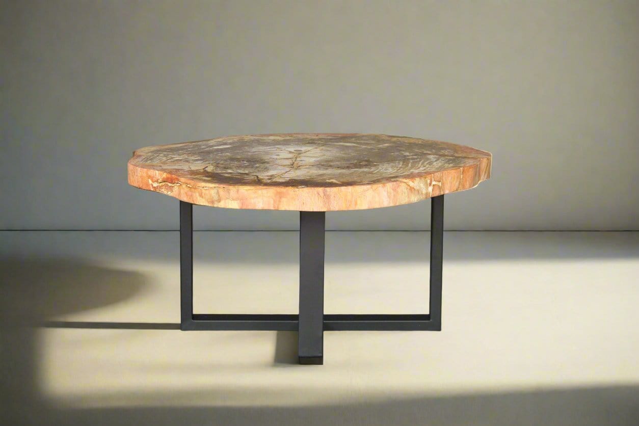 Kalifano Petrified Wood Petrified Wood Round Coffee Table 37" / 163 lbs PWT6000.008